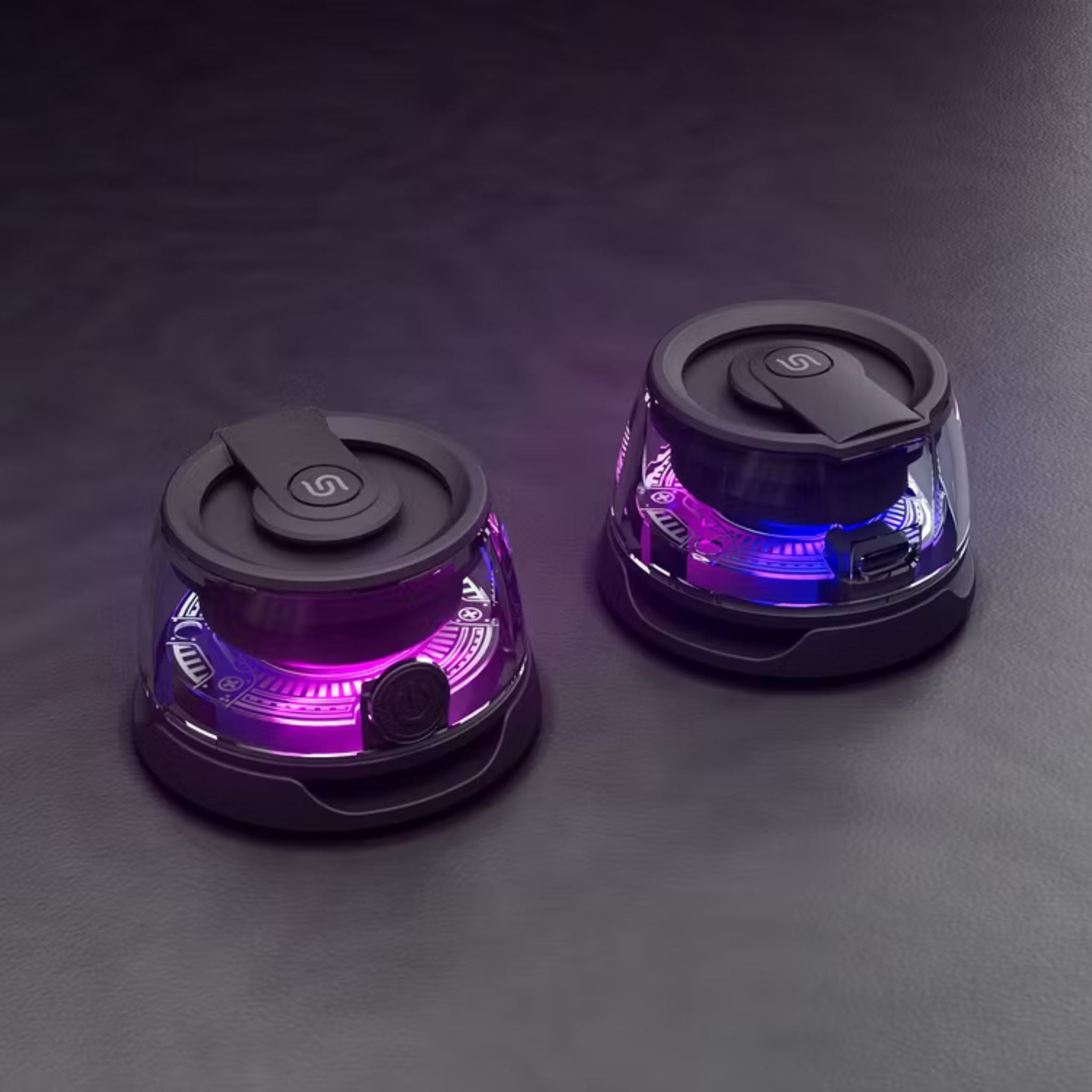 Porodo Soundtec Charme Magnetic Speaker with RGB Lights, Up to 5 Hours Play Time, 40mm Driver Size, 3W Power Output, 10m Transmission Range, 400mAh Battery Capacity, Compact & Portable Design - Black