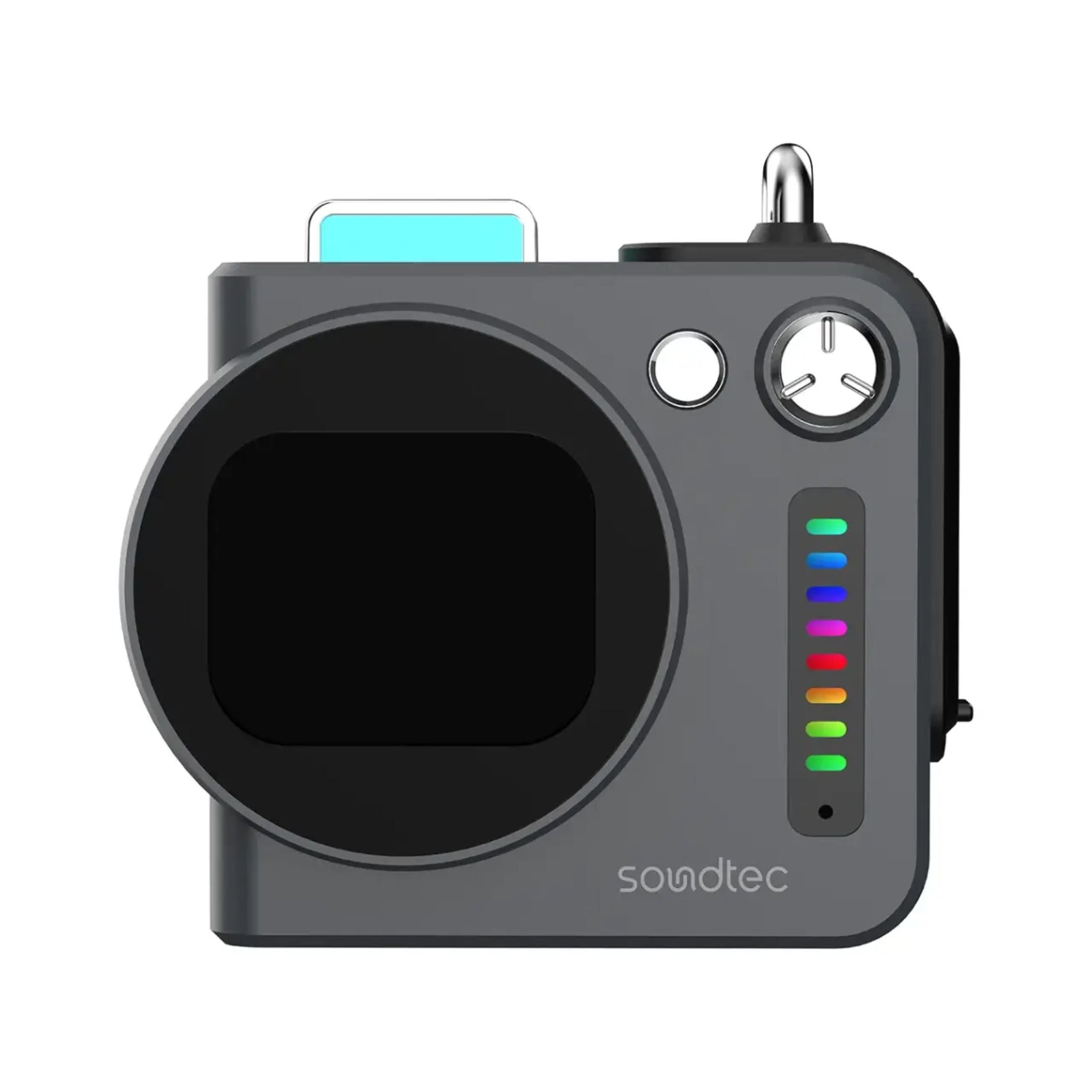 Porodo Vibego Mini RGB Speaker with Bluetooth Version 5.4, Touch Control Display, 15 Hours Play Time, Type-C Charging Port, 2000mAh Battery Capacity, 2 Hours Charging Time, Micro SD Slots, Vibrant RGB Lighting - Gray