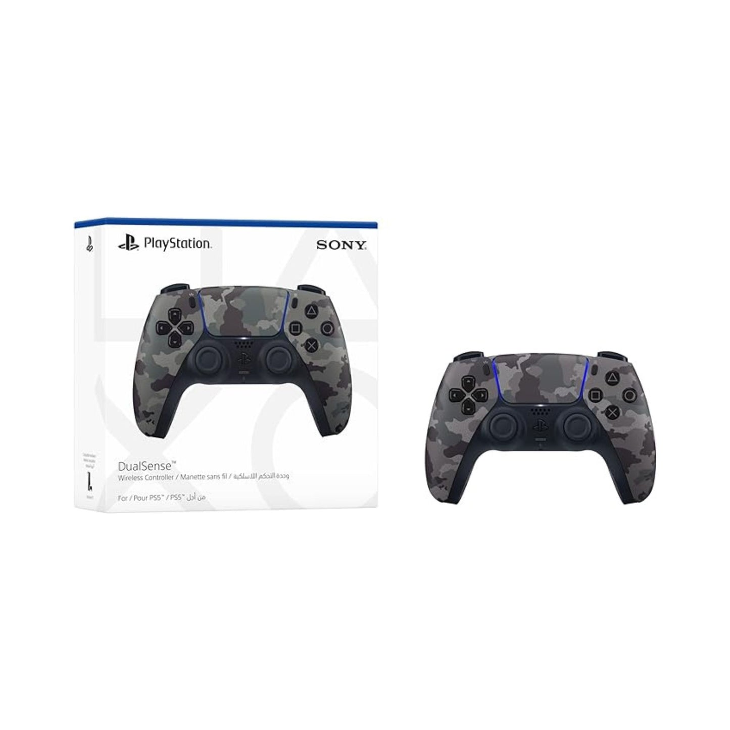 PlayStation Sony 5 DualSense Wireless Controller Gray Camouflage