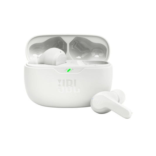 JBL Wave Beam True Wireless Earbuds, Deep Bass, Comfort Fit, 32H Battery, Smart Ambient, TalkThru, Hands-Free + VoiceAware, Water and Dust Resistant - White