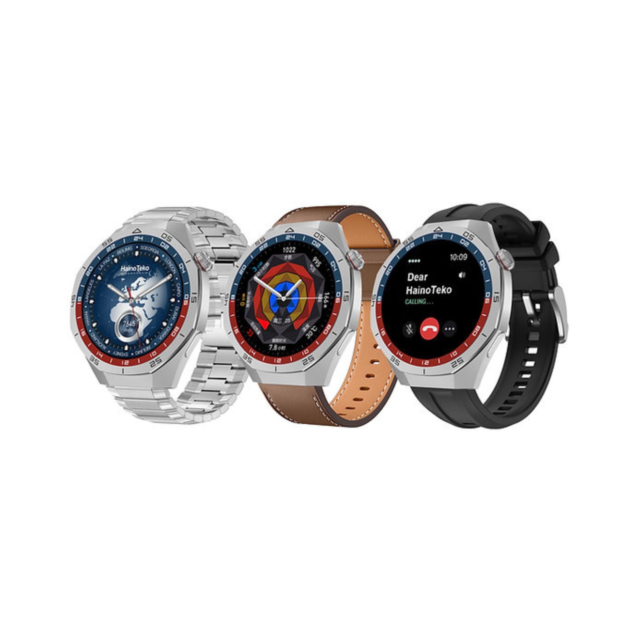 Haino Teko GT5 Pro Smartwatch RW-65 with Large Screen AMOLED Display Built-In Voice Assistant 3 Pair Premium Quality Straps and Charging Cable Designed For Men -Silver