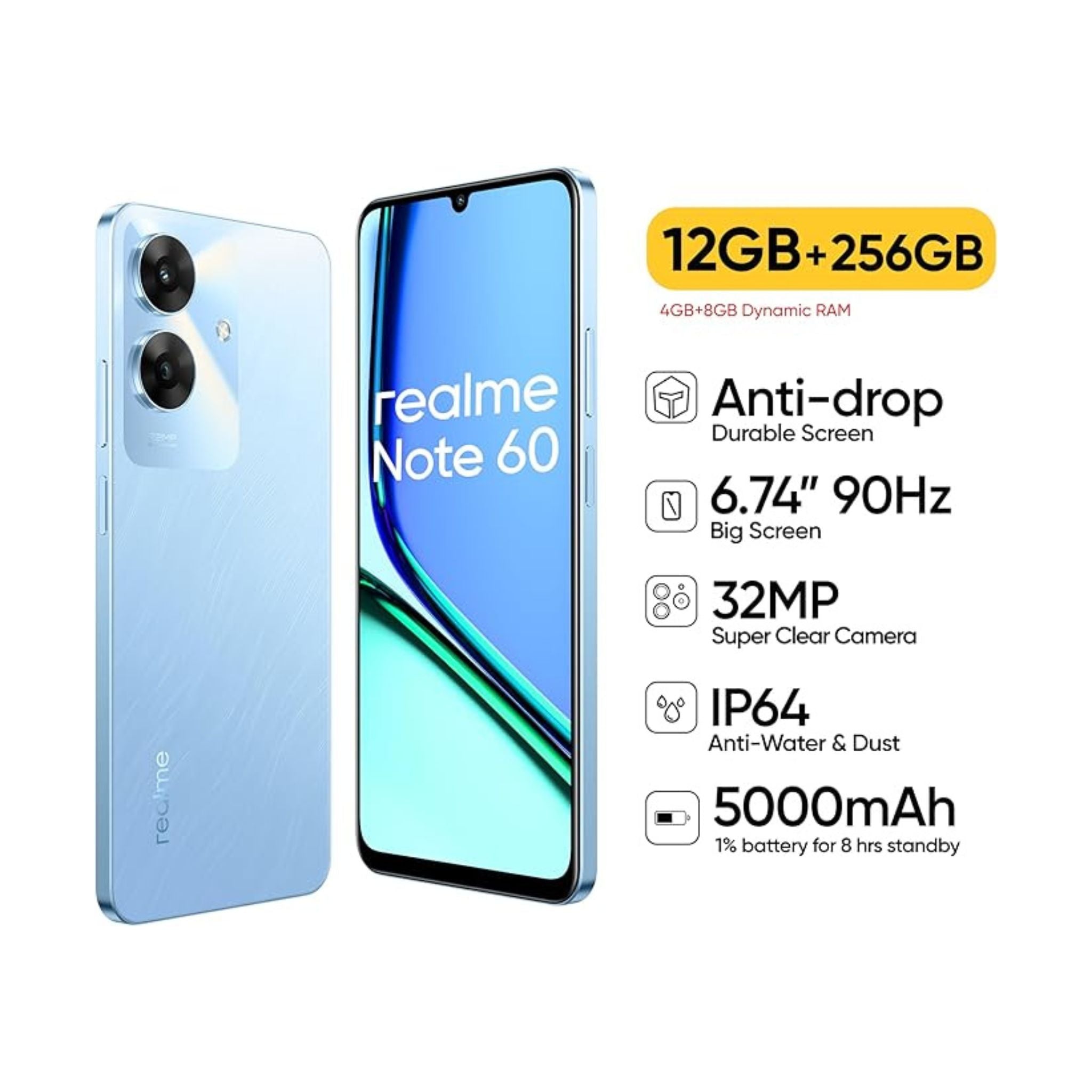 Realme Note 50 4G Dual SIM 4GB RAM 256GB- International Version-Sky Blue
