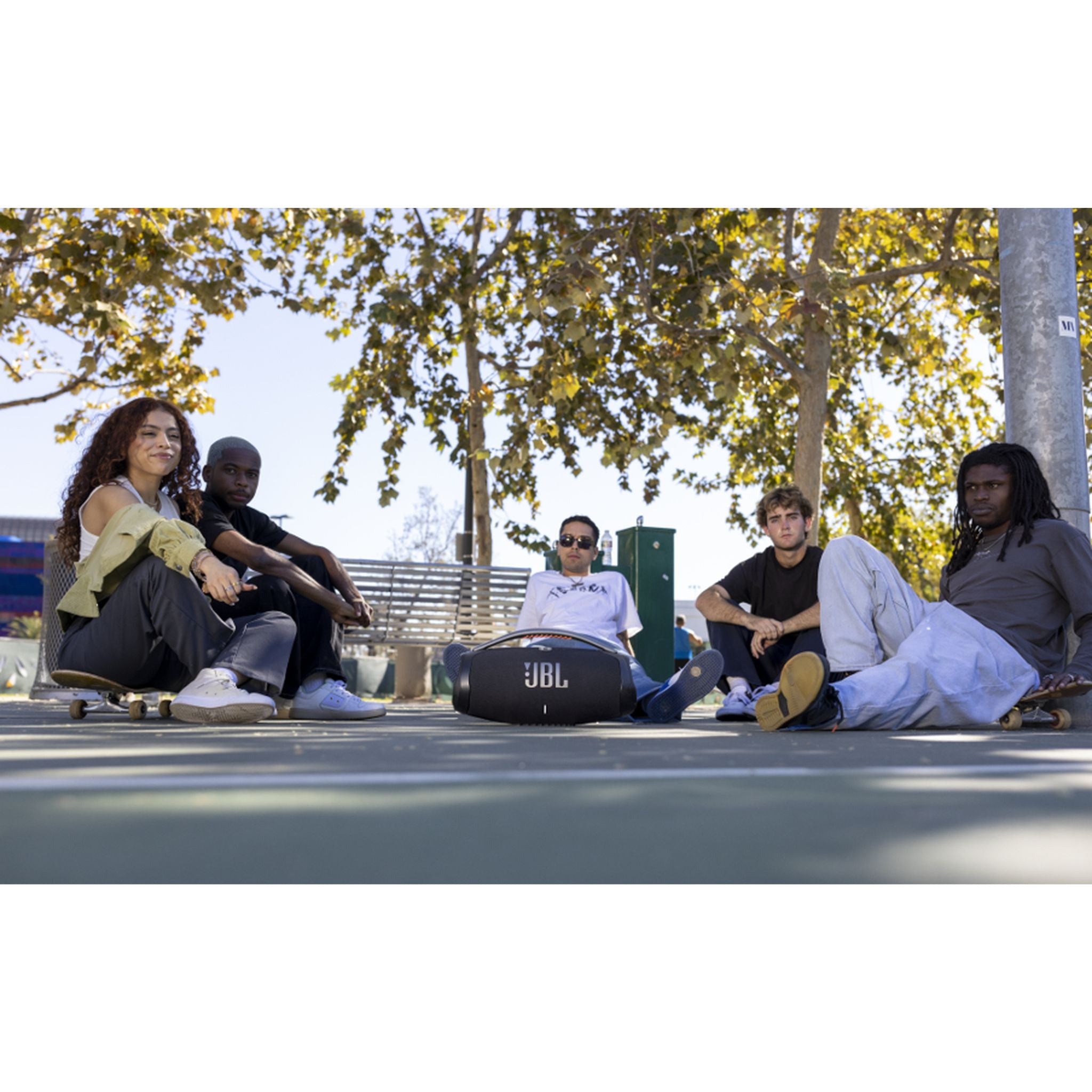 JBL Boombox 3 Portable Bluetooth Speaker, 3-Way Speaker, Metal Carry Handle with Silicone Grips, 1x Woofer, 2x Midrange & 2x Tweeters, Up to 24H of Playback, Pair Up to 2 Devices-Black