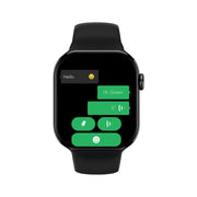 Green Lion Flex 46, 2.06'' IPS Smart Watch, Double Tap Function, WhatsApp Real-Time Reply, 10 Days Standby, Always-On Display, 3 Ai Assistants, Sports Mode, BT Call, Translation, Compass, Barometer, 250mAh Battery, IP54 Waterproof Smart Watch - Black