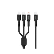Green Lion 3in1 Silicone Cable, Wide Compatible, Charge & Sync, 10000 Bends, Secure & Safe - Black