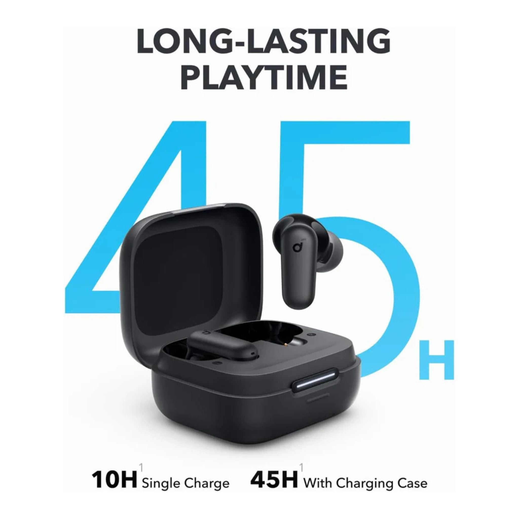 ANKER Soundcore R50i NC, Noise Cancelling Earbuds, Strong and Smart Noise Cancelling, Powerful Bass, 45H Playtime, 2-in-1 Case and Phone Stand, IP54, Wireless Earbuds, Bluetooth 5.4, App Control Black