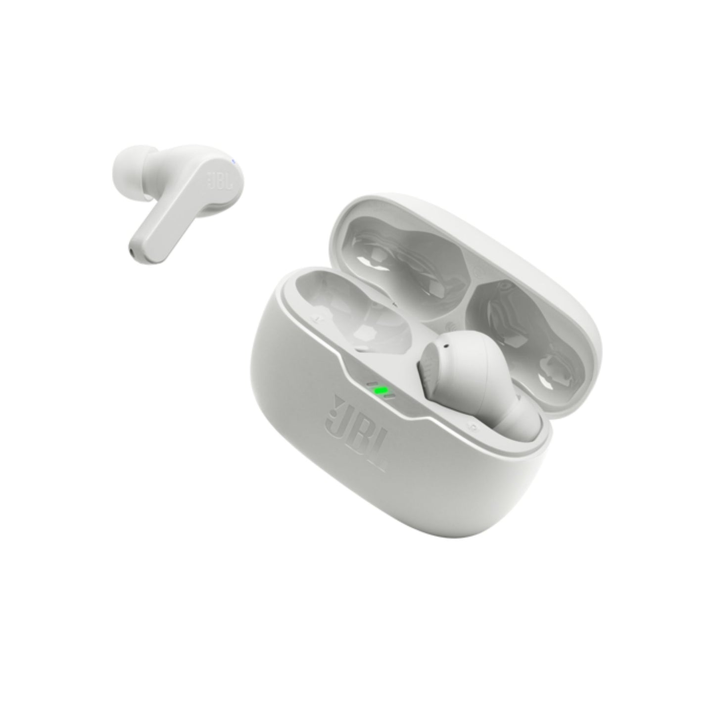 JBL Wave Beam True Wireless Earbuds, Deep Bass, Comfort Fit, 32H Battery, Smart Ambient, TalkThru, Hands-Free + VoiceAware, Water and Dust Resistant - White