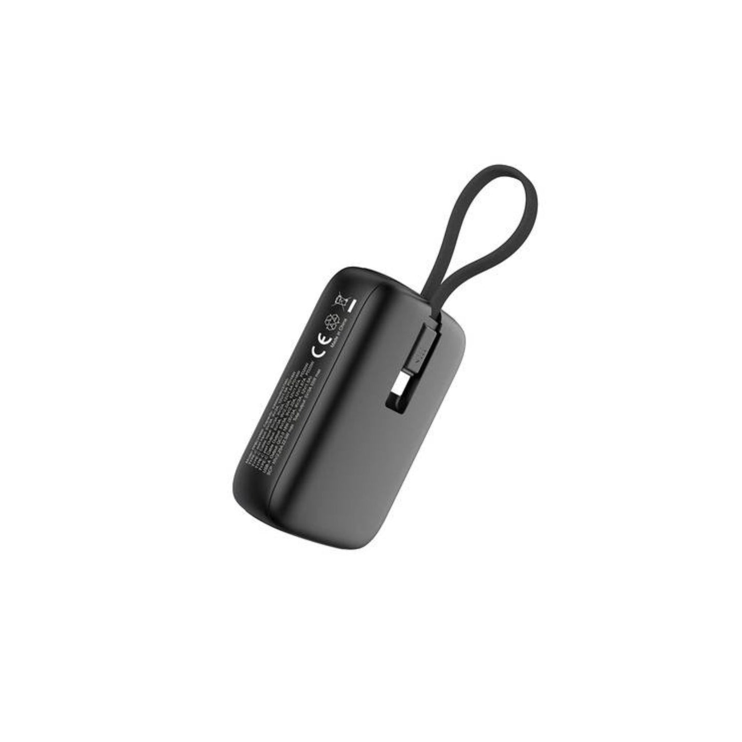 Powerology 10000mAh Power Bank with Detachable USB-C Wire, 20W Power Delivery, 3-Device Charging, Long Time Standby, Universal Phone Compatibility, Built-in Safeguards - Black