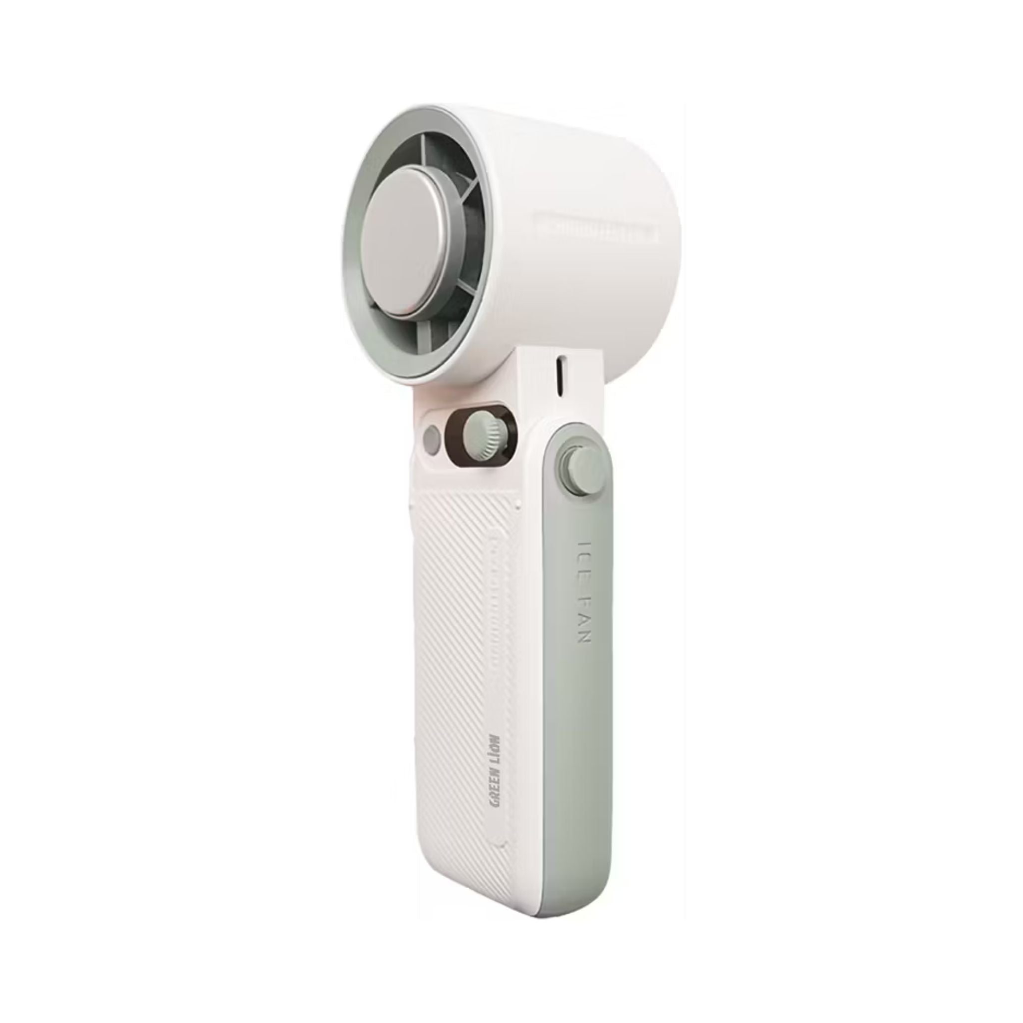 Green Lion Coolio Portable Fan with 1-199 Speed Levels, 6000mAh Battery Capacity, 5 Hours Charging Time, Type-C Charging Time, ABS + PC & Aluminum Alloy Material, 30 Hours Working Time, Silent Operation - White