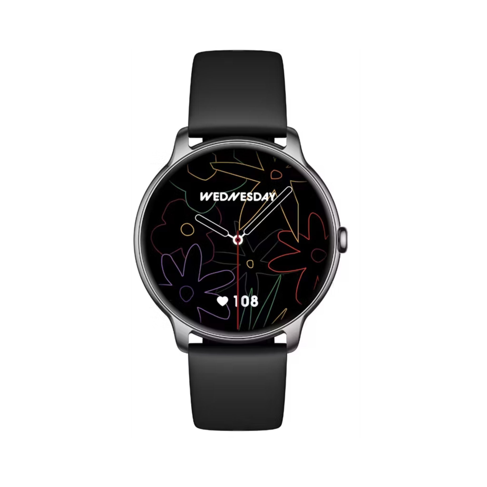 Green Lion Rivo Smart Watch with Always-On Display, 3-5 Days Working Time, 1.32" AMOLED Display, Bluetooth Version 5.4, 1000nits Brightness, Alarm Function, Camera Control, Health Monitoring - Black