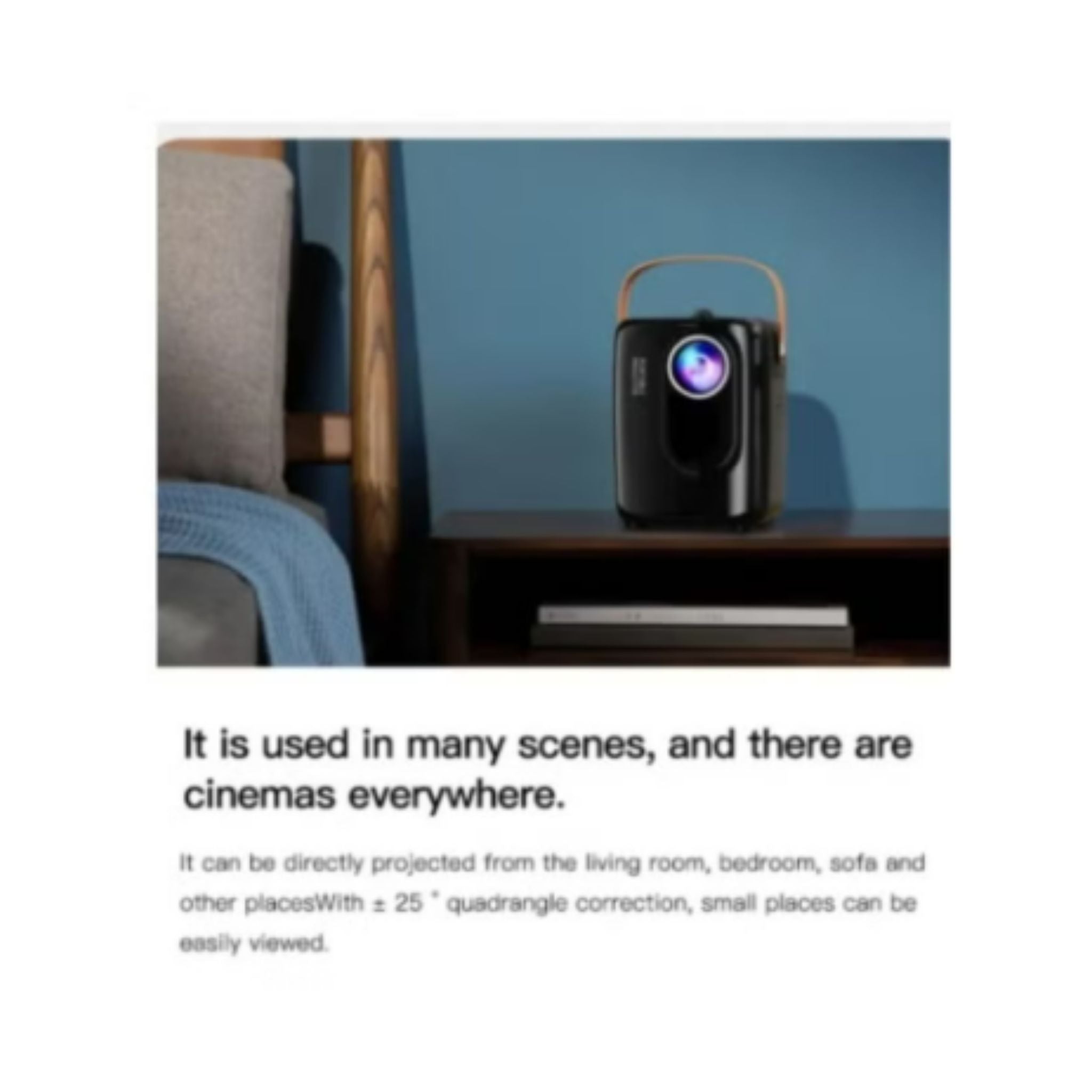 Umiio A007 Portable Smart Intelligence Projector Full HD 1080P, Android Video Projector with 5G WiFi & Bluetooth, Compatible With iOS Android HuaweiCast Suitable for Outdoor Meeting and Home Theater -Black