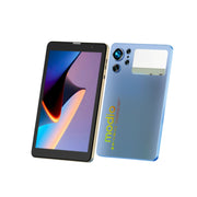 Tablet with front and back views on a white background, displaying the Modlo brand.