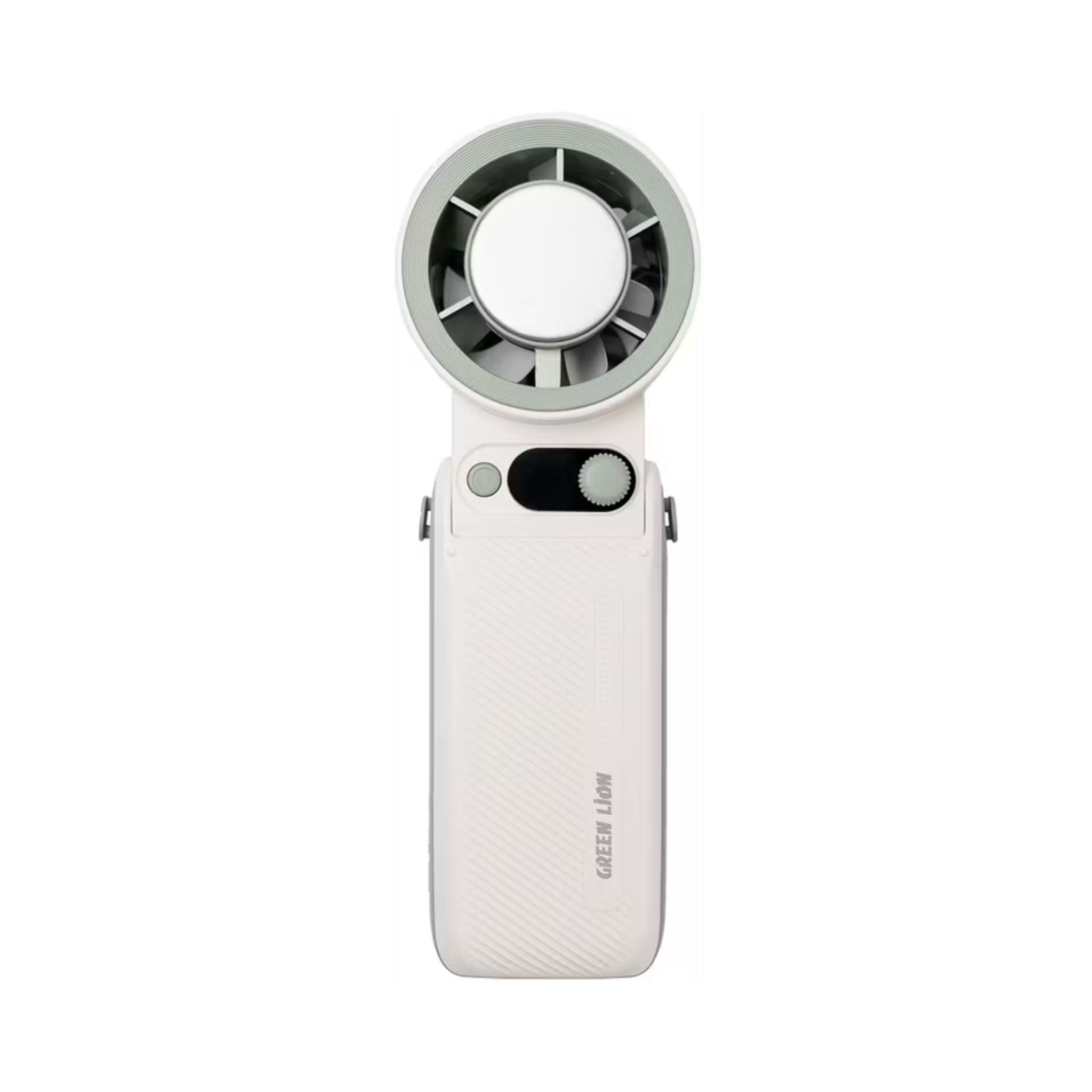 Green Lion Coolio Portable Fan with 1-199 Speed Levels, 6000mAh Battery Capacity, 5 Hours Charging Time, Type-C Charging Time, ABS + PC & Aluminum Alloy Material, 30 Hours Working Time, Silent Operation - White