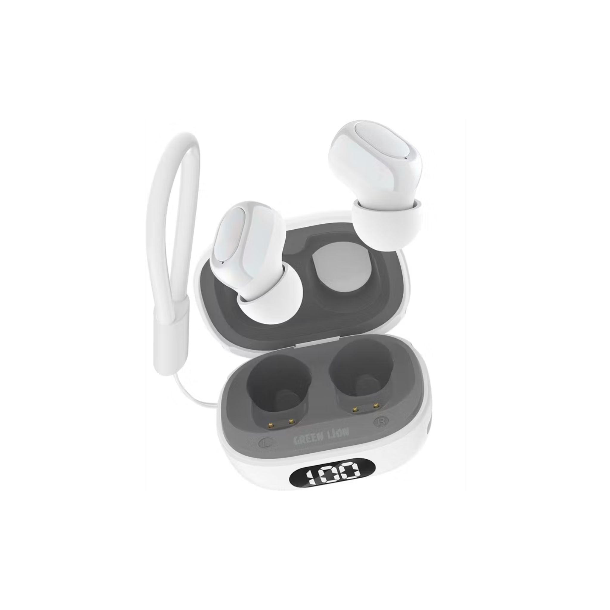 Green Lion Mittersill True Wireless Earbuds with ENC, Up to 6 Hours Playtime, IPX5 Waterproof Resistance Level, Bluetooth Version 5.4, Up to 10m Transmission Range, Type-C Charging Port, Dual-Microphone, Strap Included