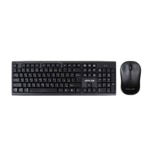 Green Lion Wireless keyboard and Mouse, ABS Mouse Material, 1200DPI Mouse Sensitivity, 10m Wireless Distance - Black