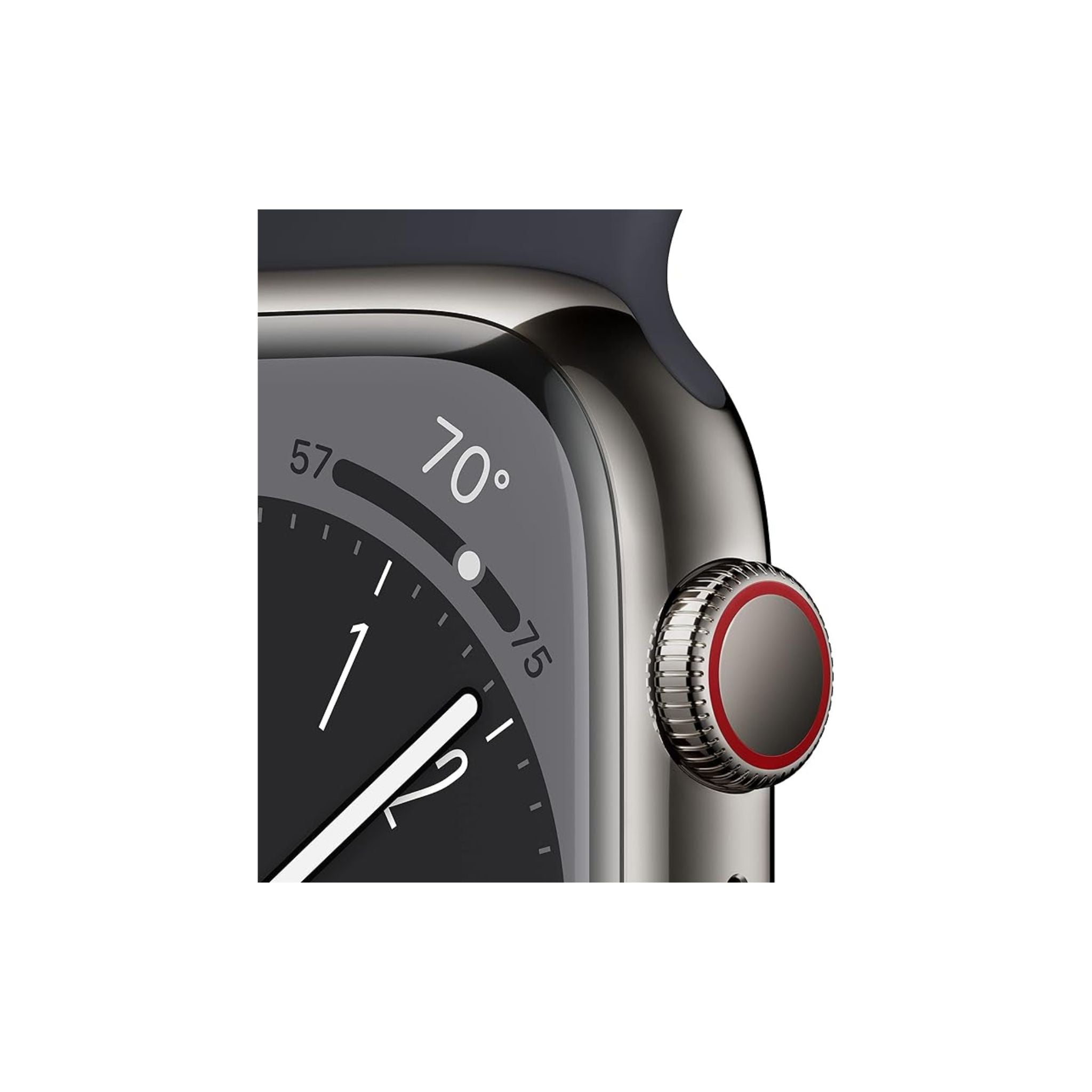 Apple Watch Series 8 (GPS+Cellular) 41MM Graphite Stainless Steel Case With Midnight Sport Band