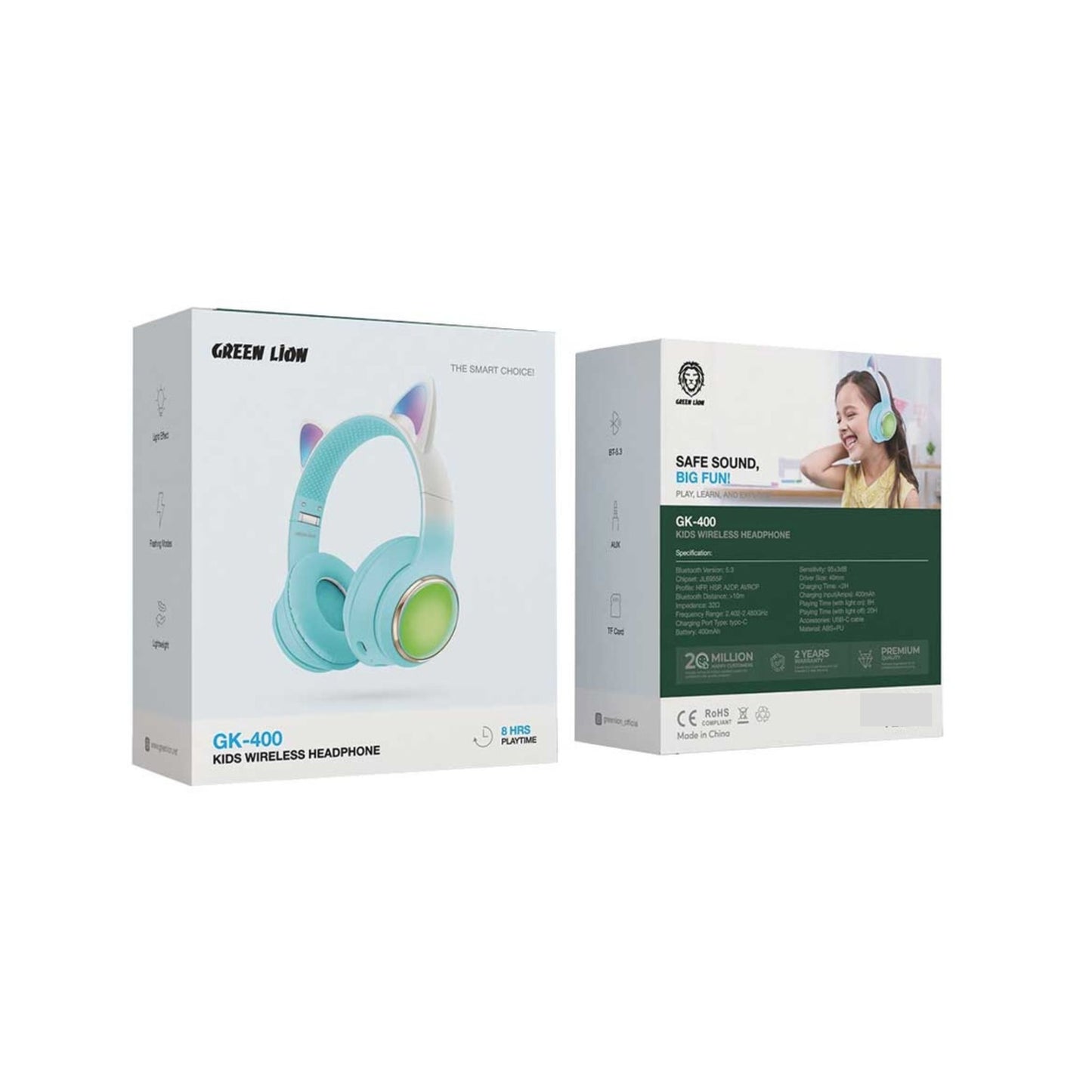 Green Lion GL-400 Kids Wireless Headphone - Blue