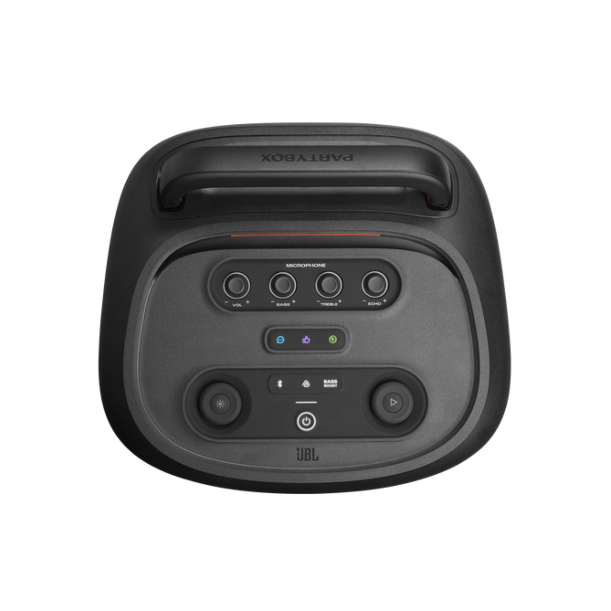 JBL PartyBox 520 Portable Bluetooth Speaker, 400W Output Power, 40 Hz-20 kHz Frequency Response, AI Sound Boost, Lightshow, Auracast Multi-Speaker Connection, IPX4 Splash Proof - Black