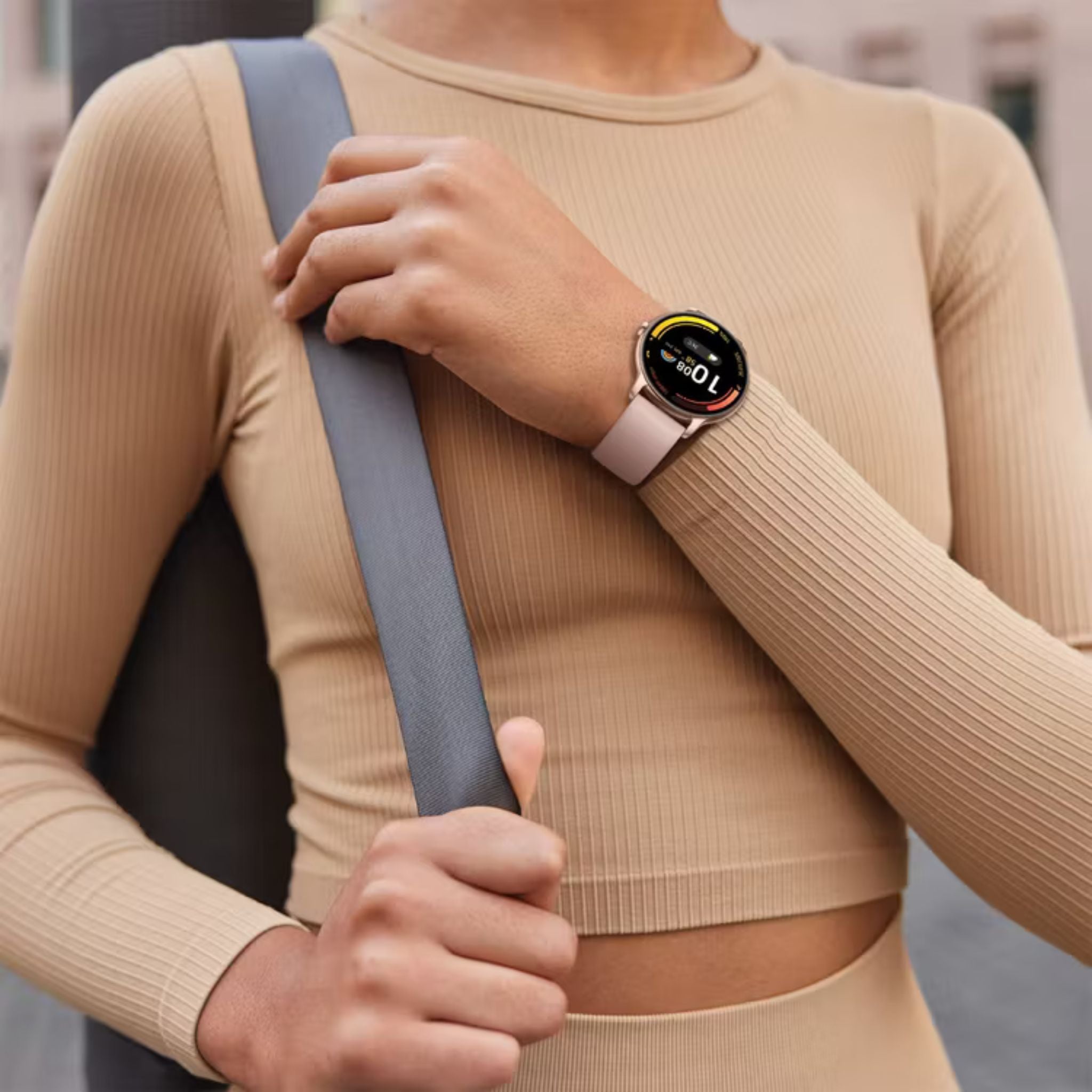 Green Lion Rivo Smart Watch with Always-On Display, 3-5 Days Working Time, 1.32" AMOLED Display, Bluetooth Version 5.4, 1000nits Brightness, Alarm Function, Camera Control, Health Monitoring - Pink