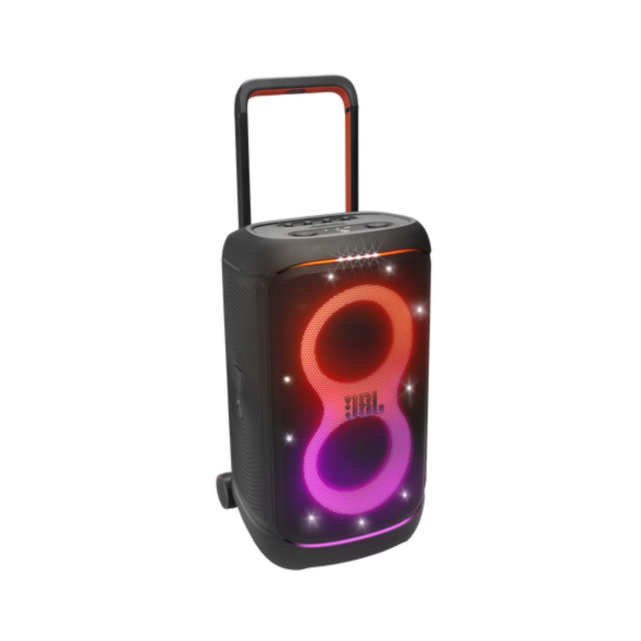 JBL PartyBox 520 Portable Bluetooth Speaker, 400W Output Power, 40 Hz-20 kHz Frequency Response, AI Sound Boost, Lightshow, Auracast Multi-Speaker Connection, IPX4 Splash Proof - Black