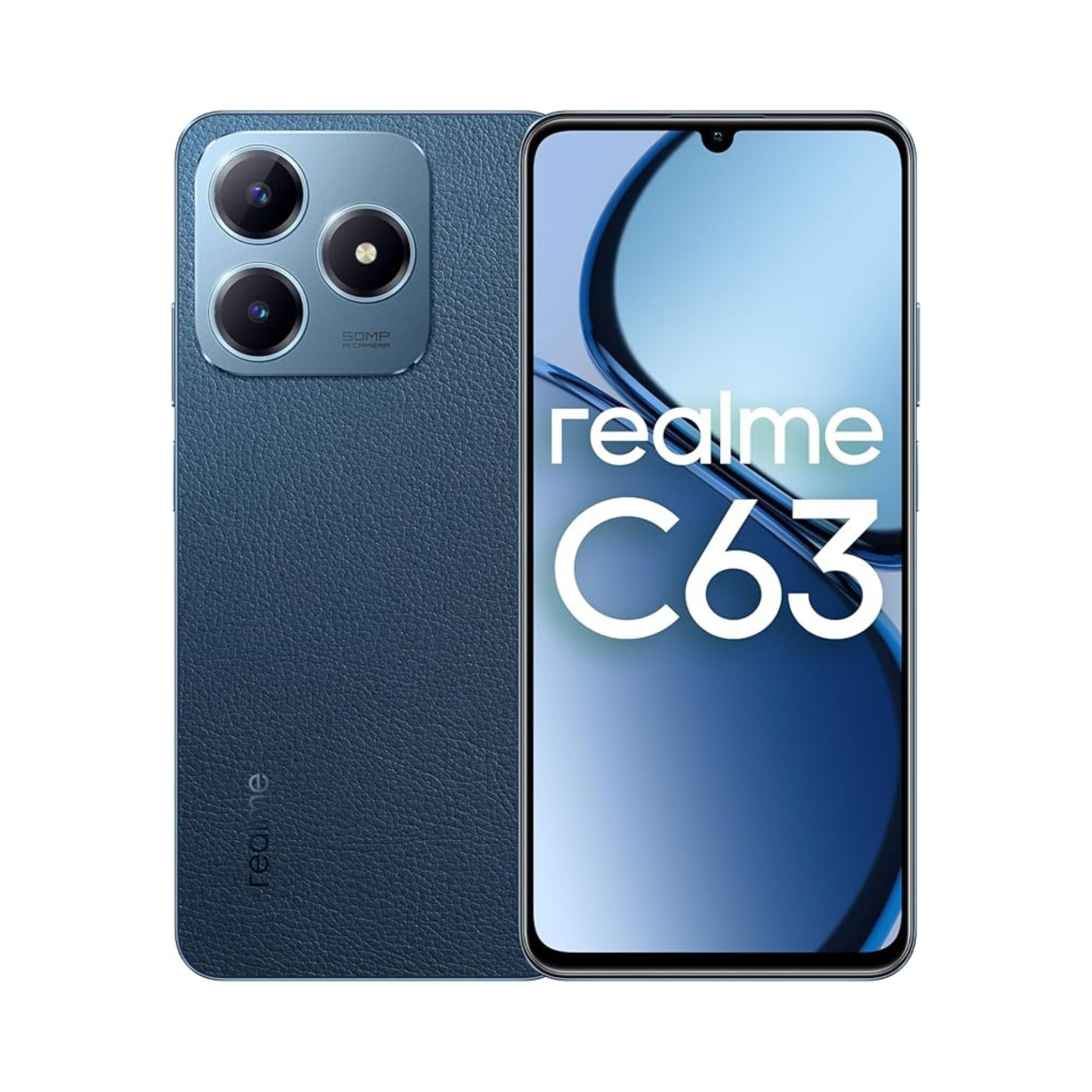 Realme C63 4G  Dual SIM 6GB RAM 128GB - Middle East Version- Leather Blue