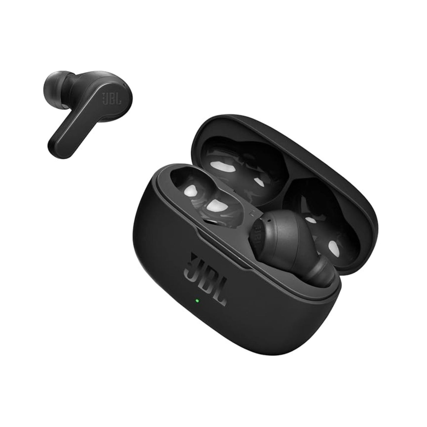 JBL Wave200 True Wireless Earbud Headphones, Deep Powerful Bass, 20H Battery, Dual Connect, Hand-Free Call, Voice Assistant, Comfortable Fit, IPX2 Sweatproof, Pocket Friendly -Black