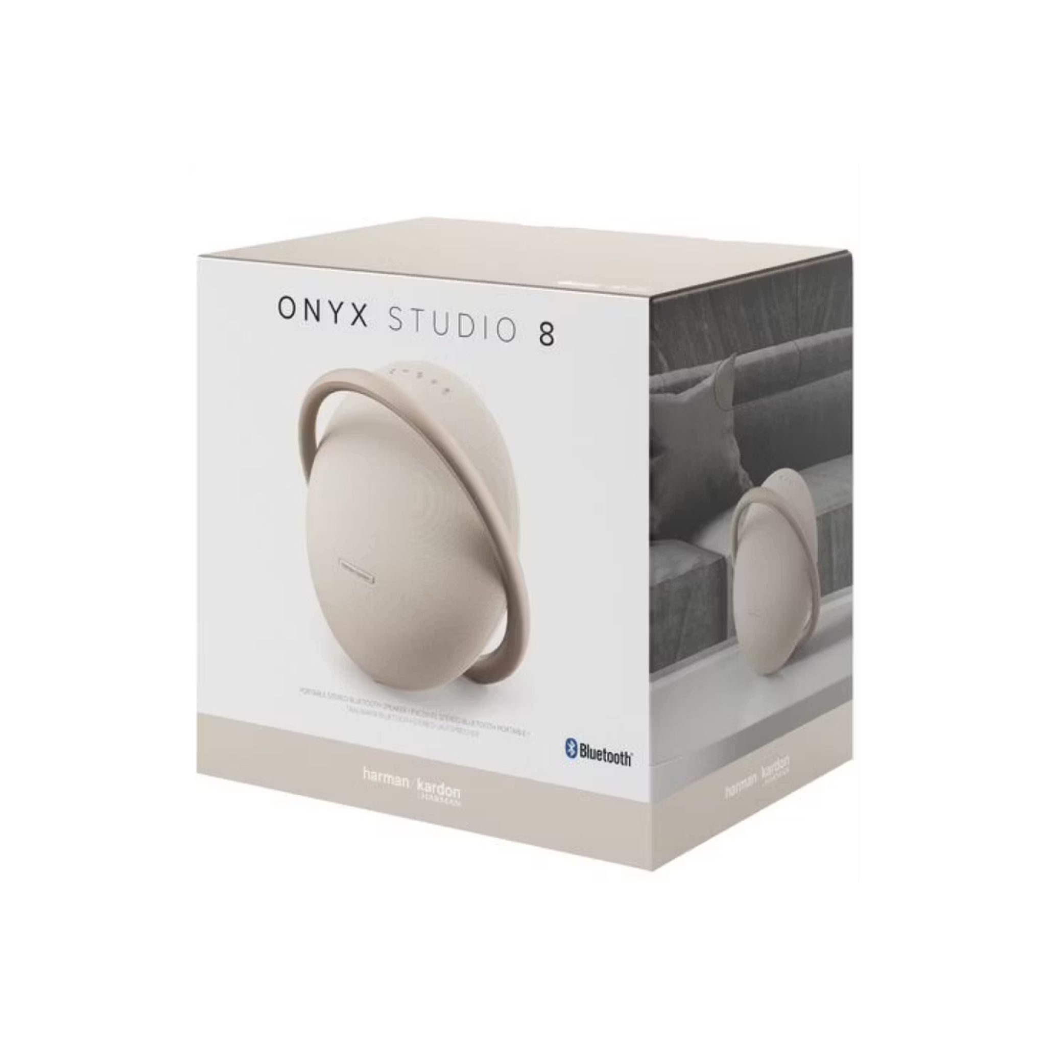 Harman Kardon Portable Bluetooth Speaker Onyx Studio 8 with Elegant Design, Self-Tuning, Eco-friendly Materials, Built-in Dual Microphone, Stereo Sound with Two Speakers - Rose