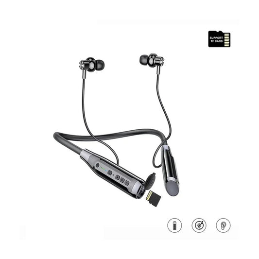 Haino Teko Germany HN120 Bluetooth Neck Band 120 Hours Music With High Bass Sound Quality Super Clear Mic and Support TF Card Black