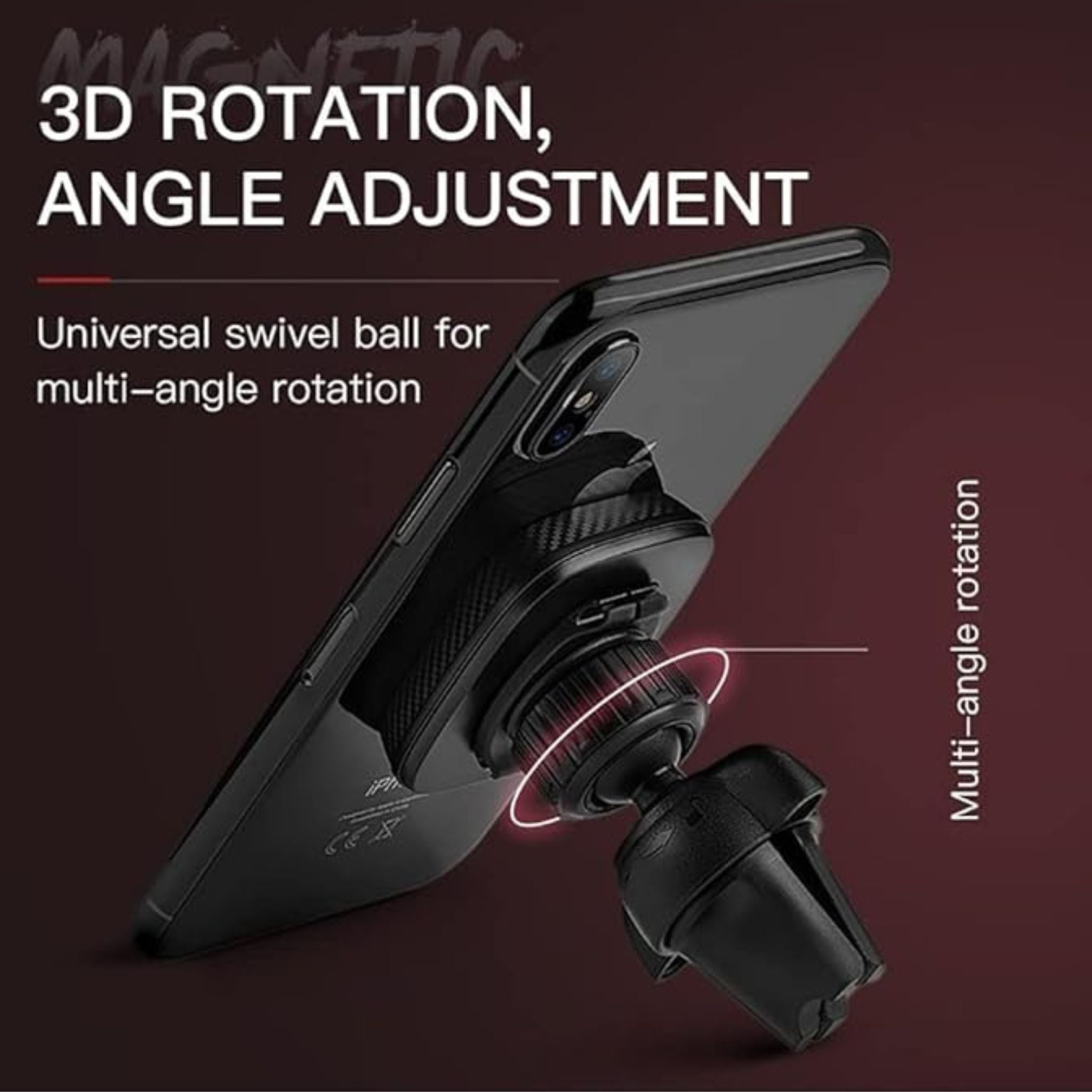 Go Des GD-HD611 Clip-On Magnetic Car Phone Bracket – Black