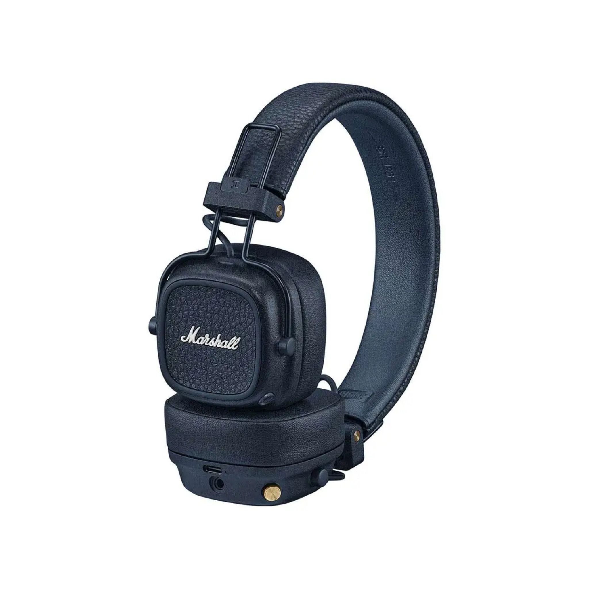 Marshall Major V Wireless On-Ear Headphones with Rugged & Foldable Design, Wireless Charging, 3 Hours Charging Time, Customizable M-Button, Bluetooth Version 5.3, Up to 100 Hours Play Time - Blue