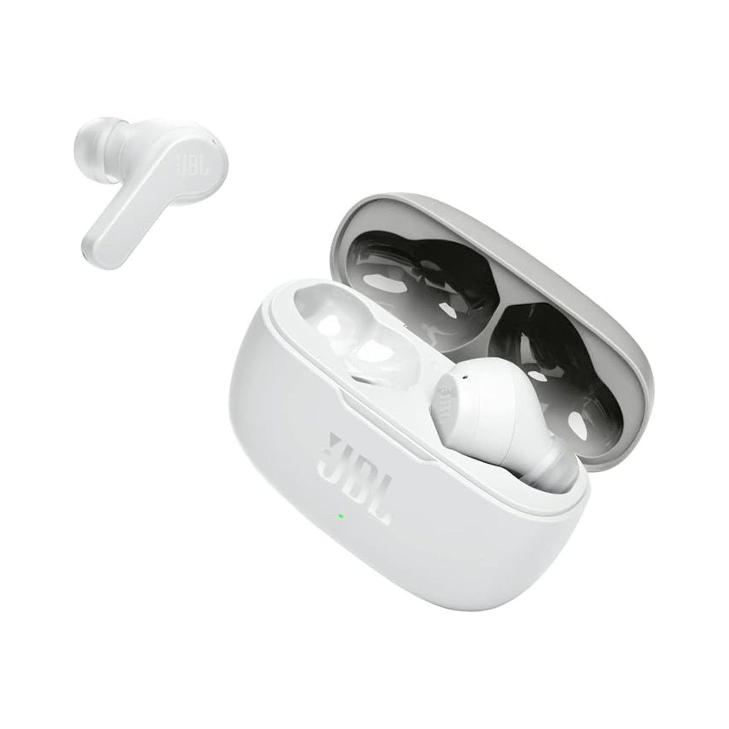 JBL Wave200 True Wireless Earbud Headphones, Deep Powerful Bass, 20H Battery, Dual Connect, Hand-Free Call, Voice Assistant, Comfortable Fit, IPX2 Sweatproof, Pocket Friendly - White