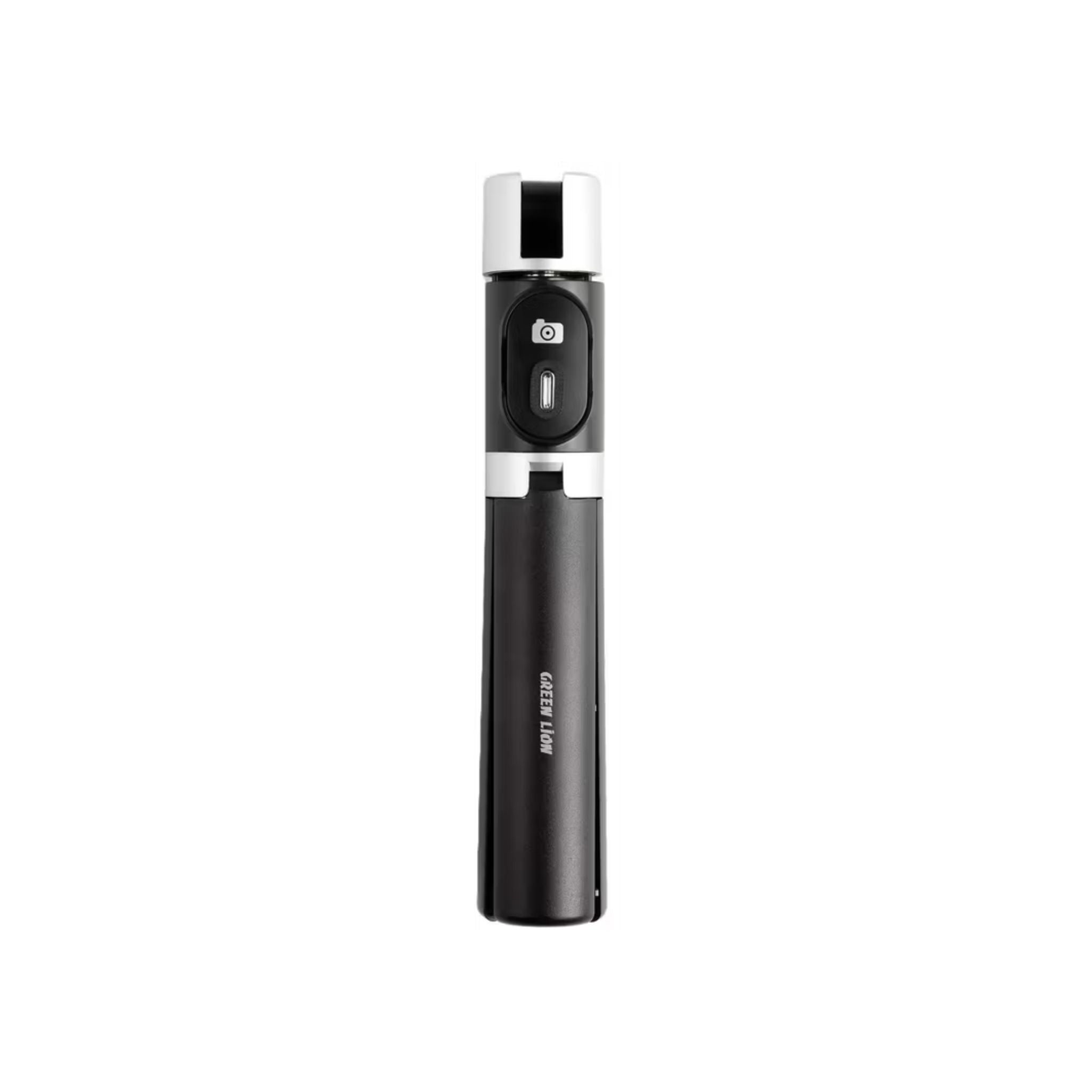 Green Lion Click 2 Selfie Stick with Up to 110cm Adjustable Length, 4.7"-7" Mobile Compatibility, Quadruped Support, Diversified Bracket, 65-90mm Holding Width - Black