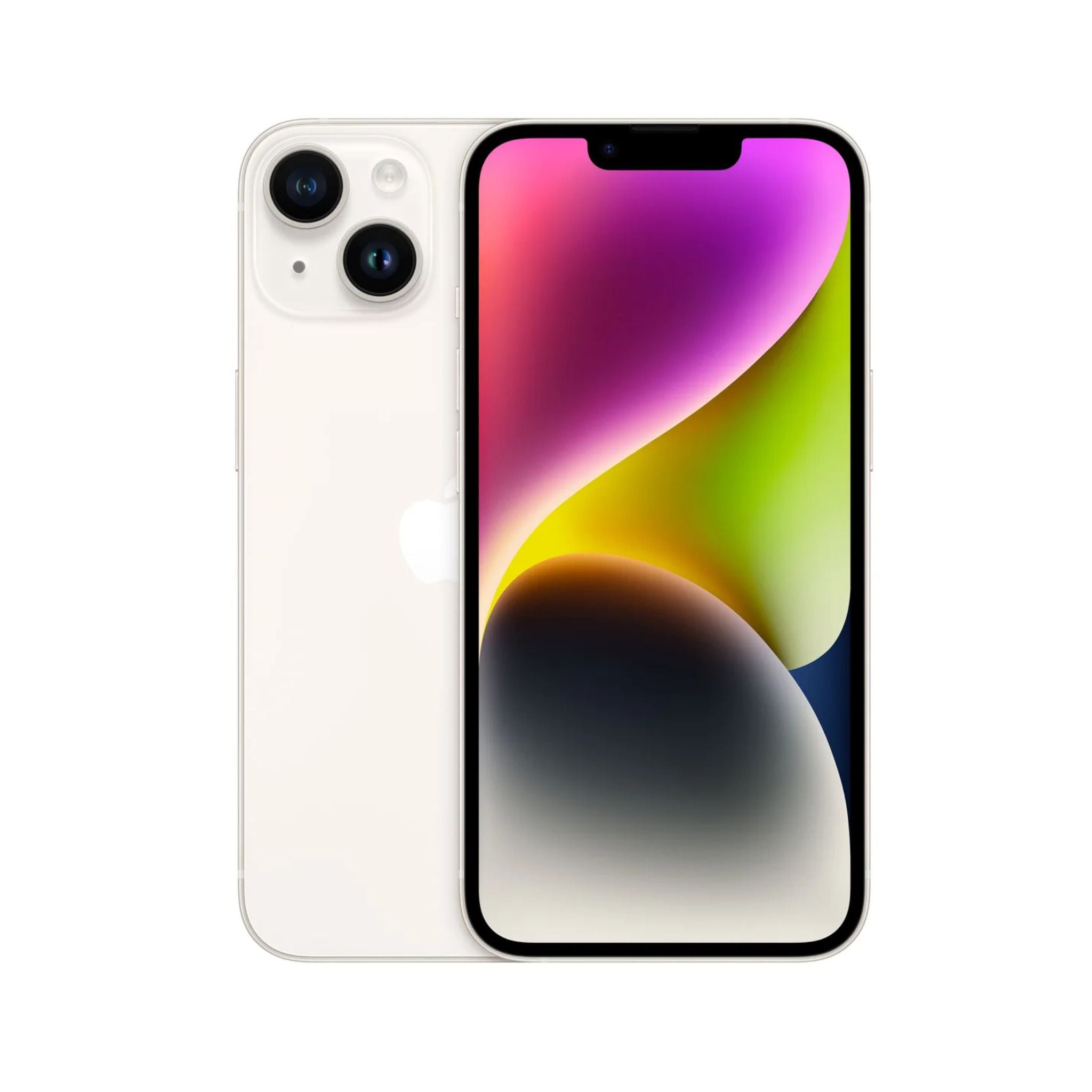 Smartphone with colorful display on a white background