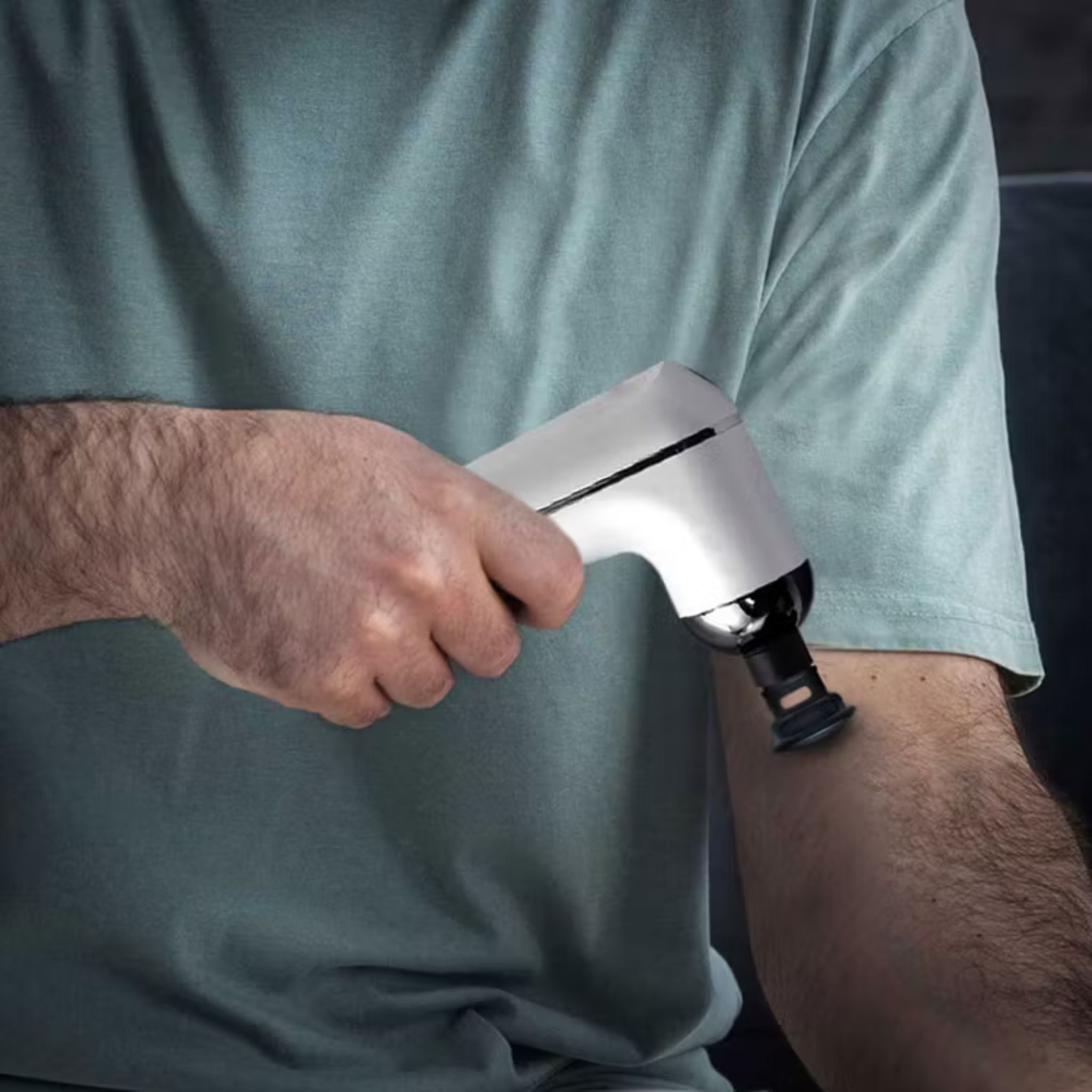 Porodo Lifestyle Mini Massage Gun 2000mAh Battery, Cordless, Adjustable Speed, 4 Interchangeable Heads, USB-C Charging, Lightweight & Portable, Ergonomic & Low Noise Design_White
