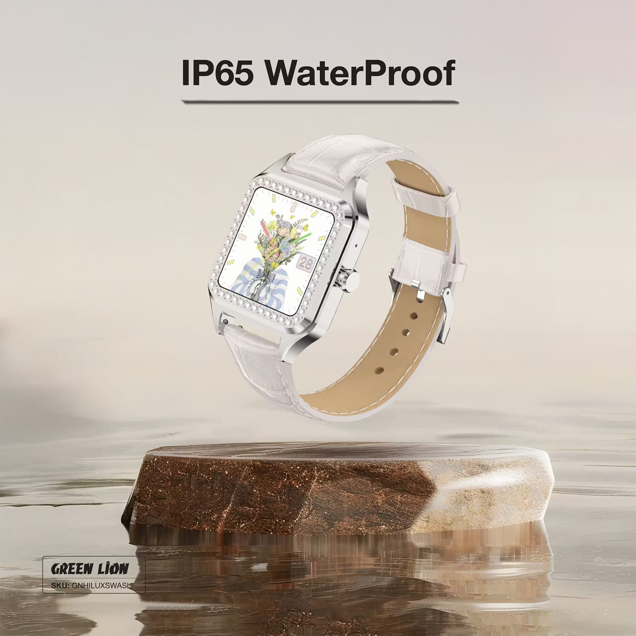Green Lion Hilux Smart Watch with Extra Strap, 1.3" TFT IPS Display, 2-4 Days Working Time, 450nits Brightness, Sport Modes & Activity Tracking, Health Monitoring, 150mAh Battery, Bluetooth Version 5.4 - Silver