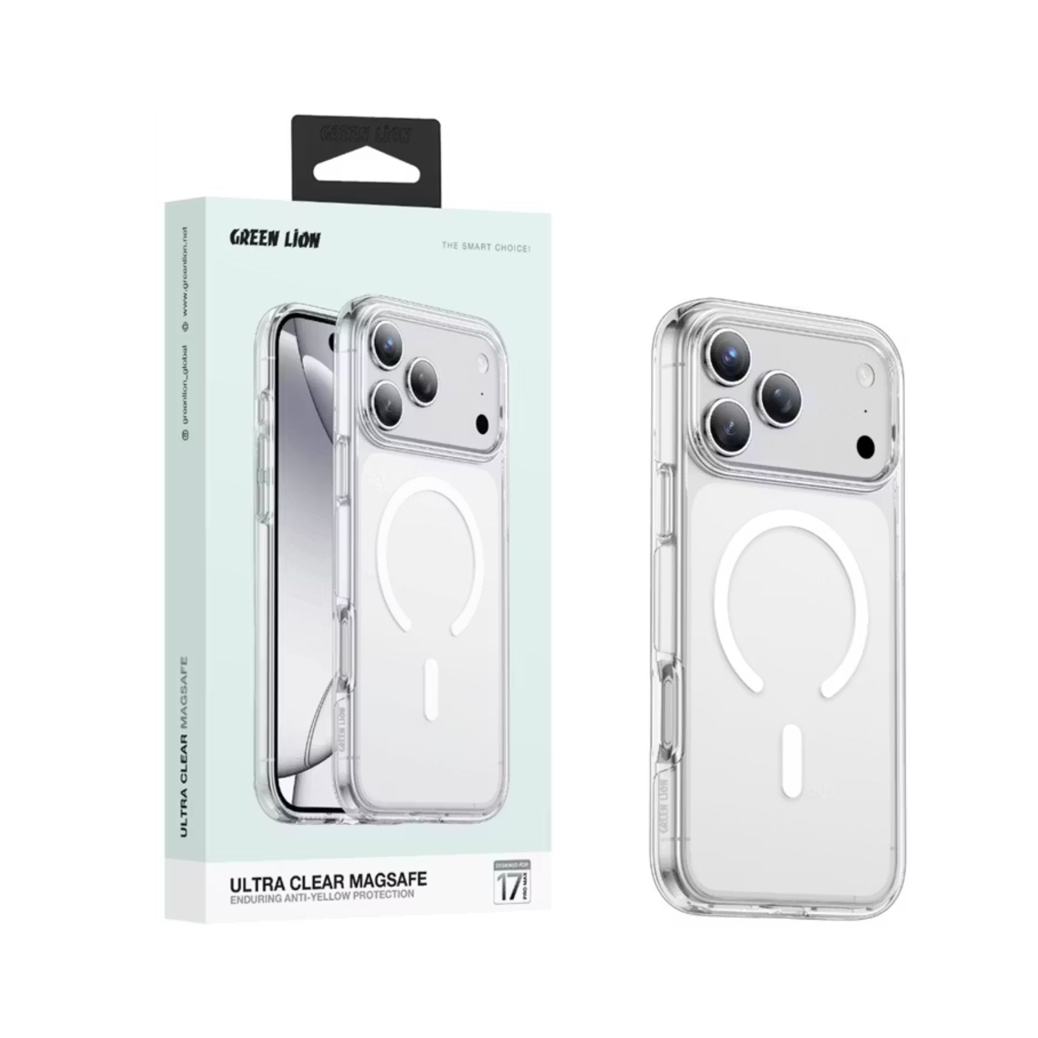 Green Lion Ultra Clear MagSafe Case for iPhone 17 Pro Max, Anti-Scratch, Enduring Clear, Drop Protection, Camera Protection, Anti-Yellow Protection - Clear