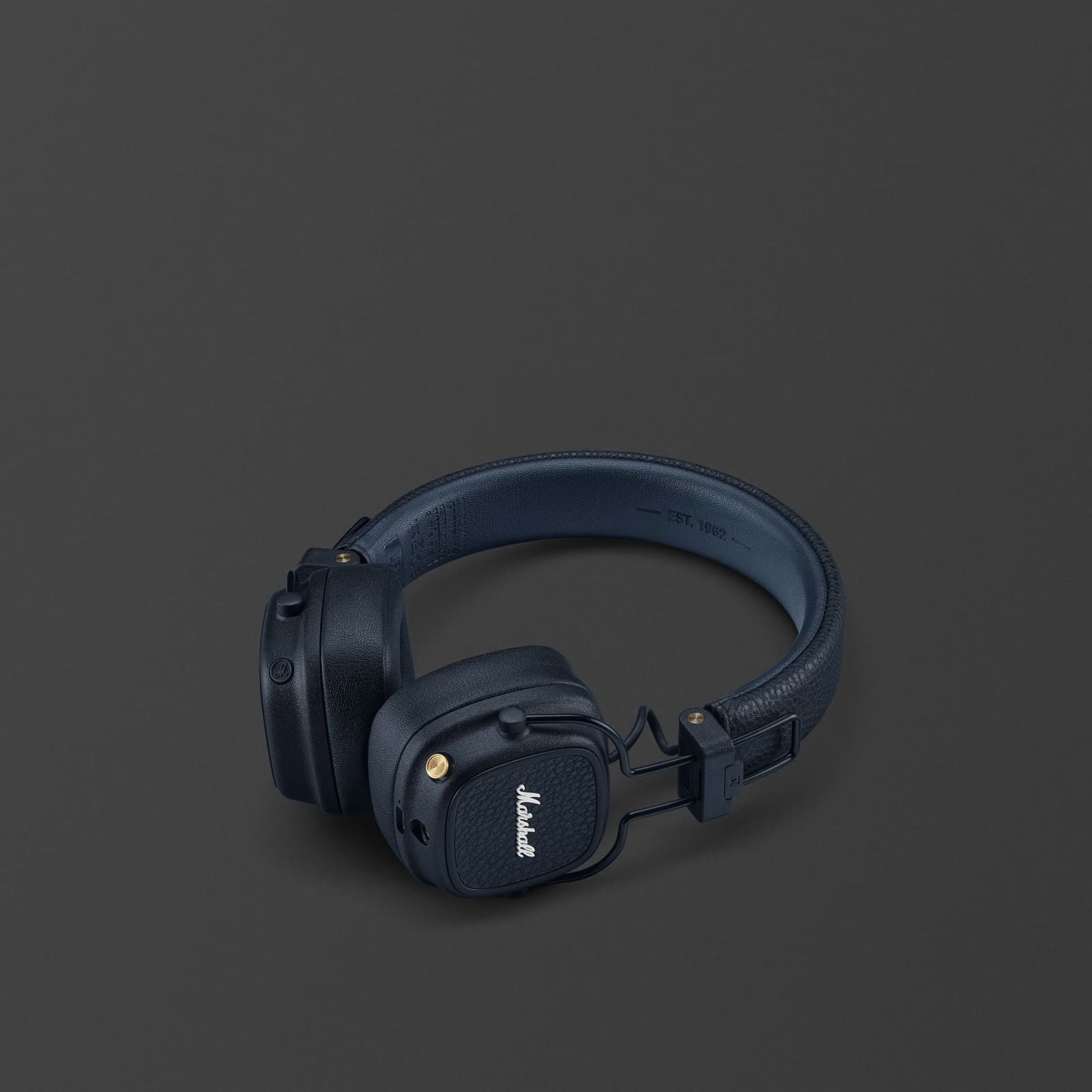 Marshall Major V Wireless On-Ear Headphones with Rugged & Foldable Design, Wireless Charging, 3 Hours Charging Time, Customizable M-Button, Bluetooth Version 5.3, Up to 100 Hours Play Time - Blue