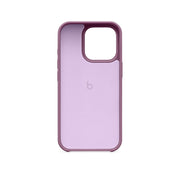 A purple iPhone 16 Pro case with a clear back and a MagSafe logo on the bottom right corner.