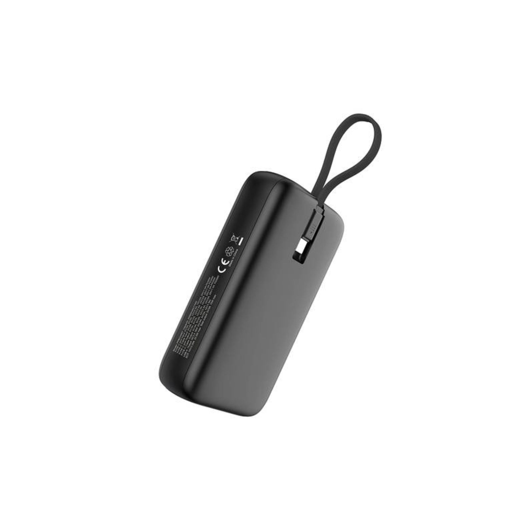 Powerology 20000mAh Power Bank with Detachable USB-C Wire, 30W Power Delivery, 3-Device Charging, Long Time Standby, Universal Phone Compatibility, Built-in Safeguards - Black