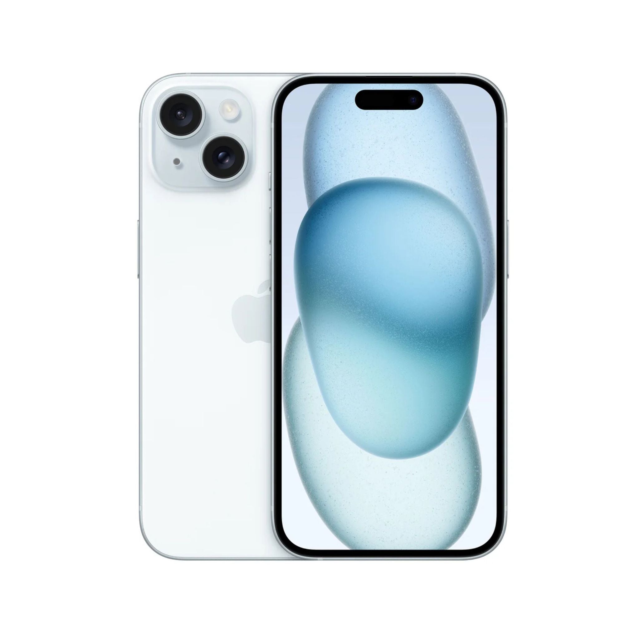Smartphone with a blue gradient screen on a white background