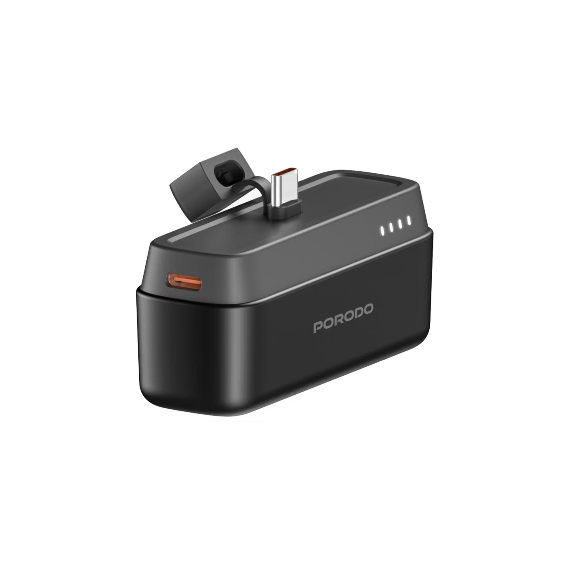 Black electronic device with 'Porodo' branding on a white background