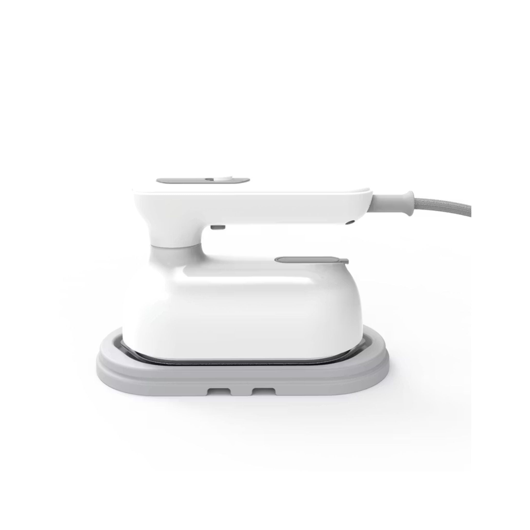 Porodo Compact Portable Steam & Heat Iron With Rotating Handle Patented Design with 120ML Water Tank Capacity, Ceramic Soleplate Handheld Steam Flat Iron Dry & Wet, Garment Steamer 1100W - White