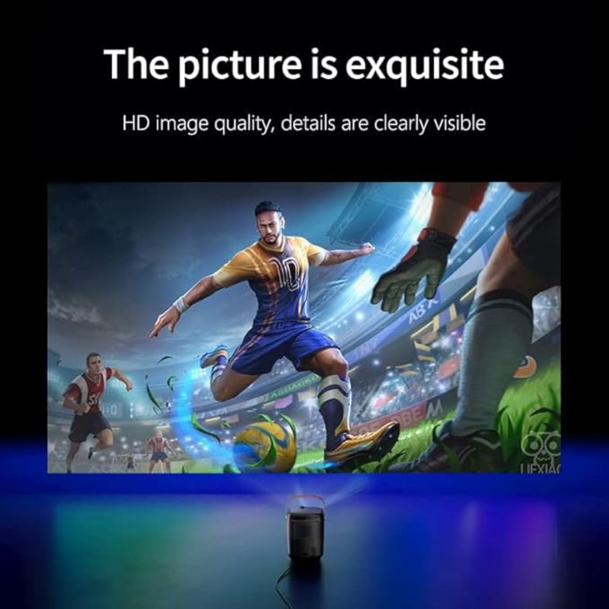 Umiio A008 Intelligent Screen Projector 5G WiFi & Bluetooth, 1080P HD Home Entertainment Hub, Compact Design, Wireless Streaming, Smart Projection, Higher Resolution Brightness, For Move Music TV Game Casting- White