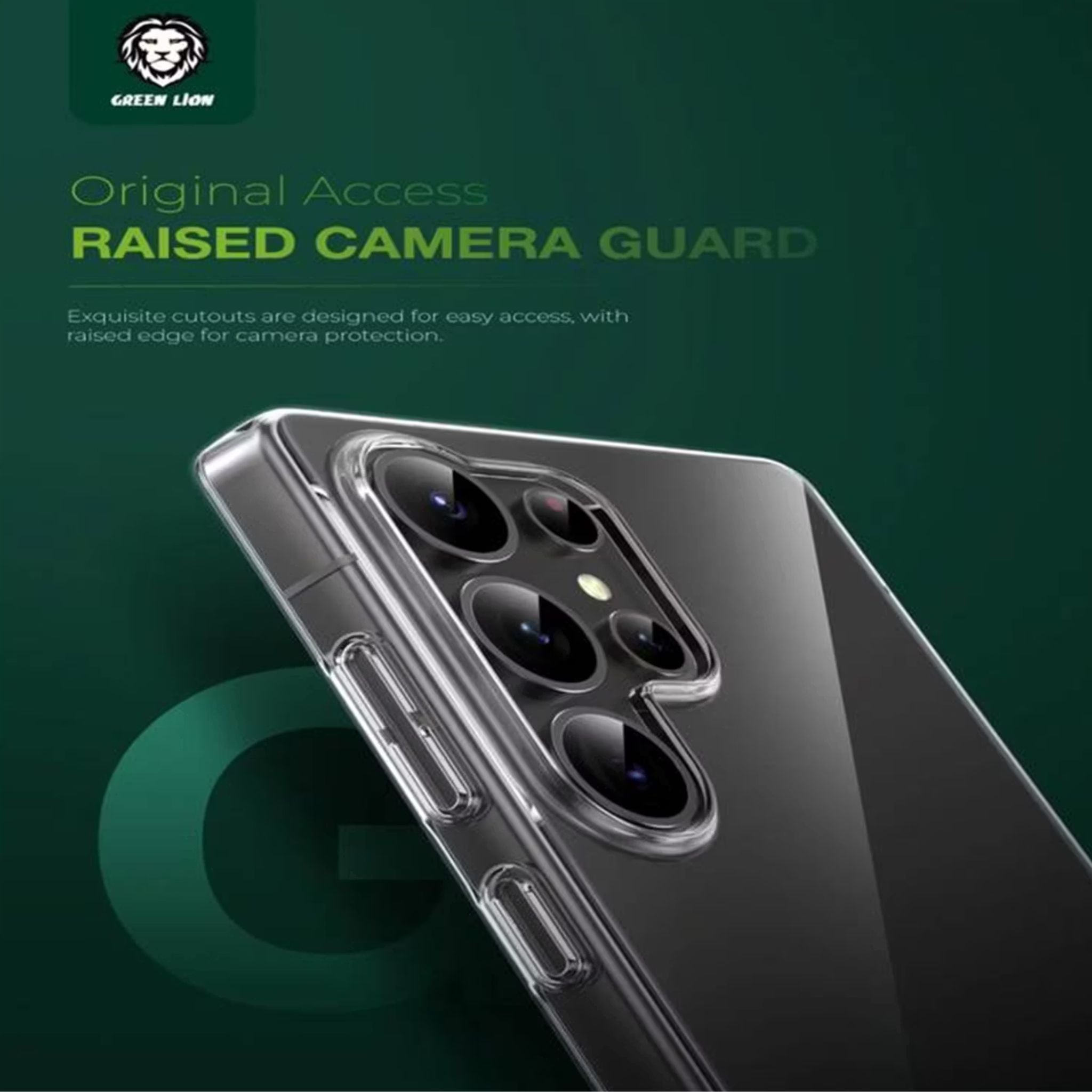 Green Lion Delgado PC Case for Samsung S25 Ultra, Polycarbonate Case, Anti Fingerprint & Anti Yellowing, Precise Cutouts, HD Clarity, Daily Protection, Eco-Friendly Material - Clear