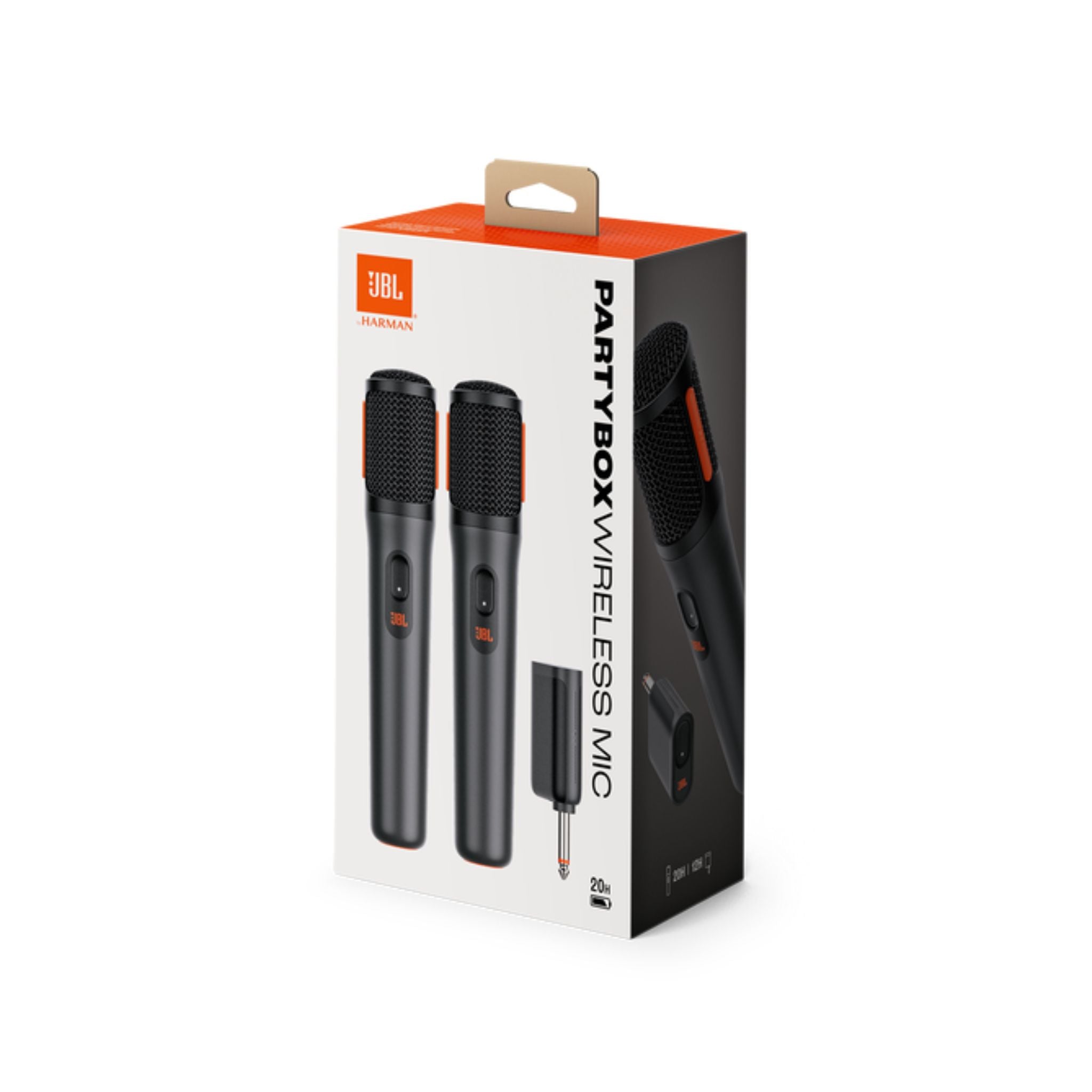 JBL 公式限定 マイク ブラック JBL PartyBox Wireless Mics, 16mm ECM Microphone Head, 600mAh