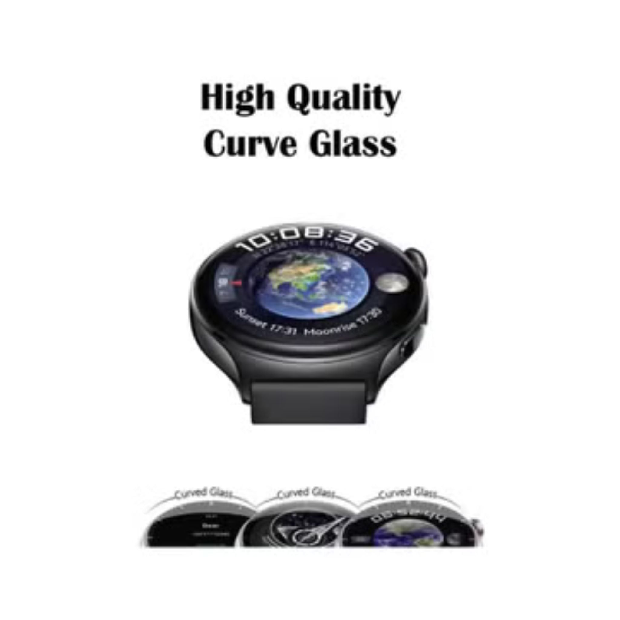 Haino Teko RW-32 Smart Watch_AMOLED_Carved Glass Display-Silicone + Stainless Steel 3 Strap,Bluetooth_Black