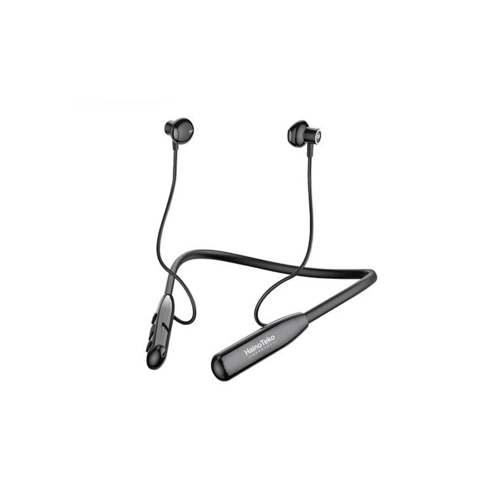 Haino Teko Germany HN 40 Neckband Wireless Bluetooth Earphone with Super Clear Mic and 40 Hours Music_Black