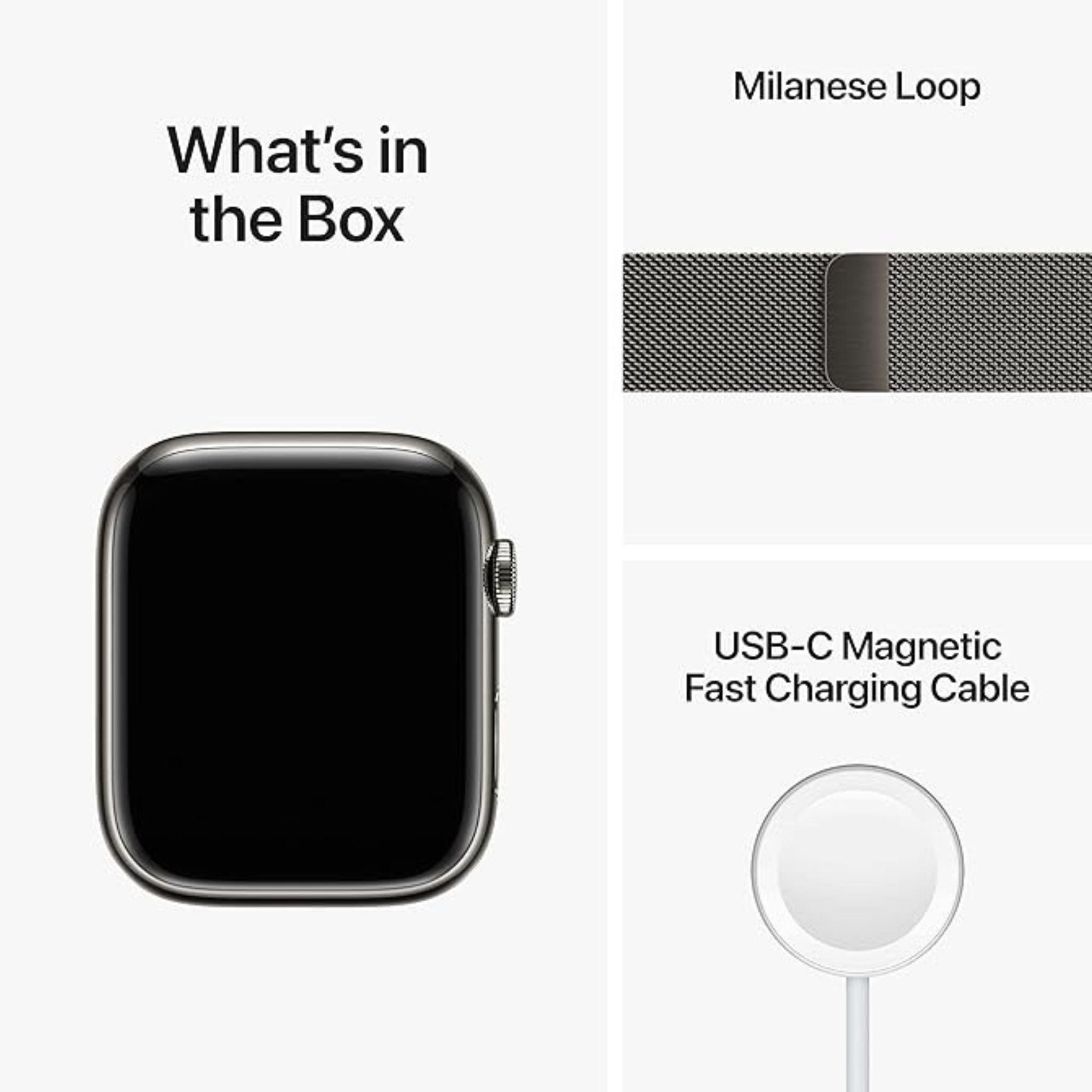 Apple Watch Series 8 (GPS+Cellular) 41MM Graphite Stainless Steel Case With Midnight Sport Band
