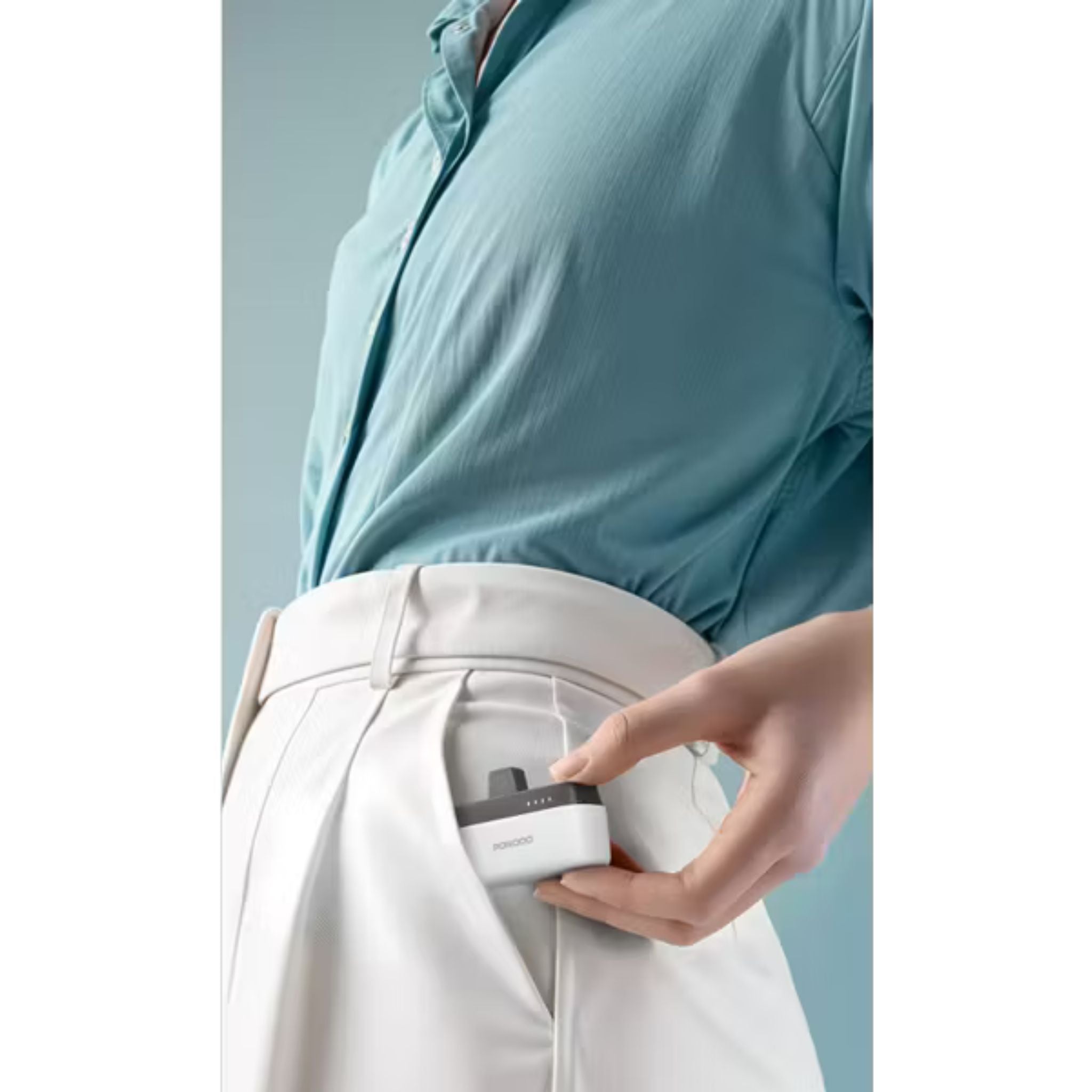 Porodo 5000mAh Power Bank with Type-C Connector, 20W Power Delivery, Small & Portable, 0% to 60% Charge in 35 Minutes, Pocket-Sized - White
