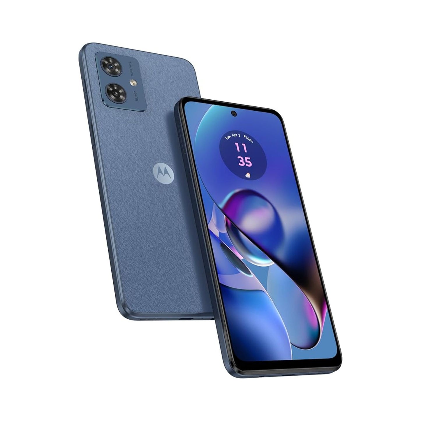 MOTOROLA moto g54 5G Dual with eSim Smartphone, 8+256GB, 6.5" FHD+ 120Hz, 50 MP OIS Anti-Shake Camera, Dolby Atmos, 5000mAh, Vegan Leather - Indigo Blue